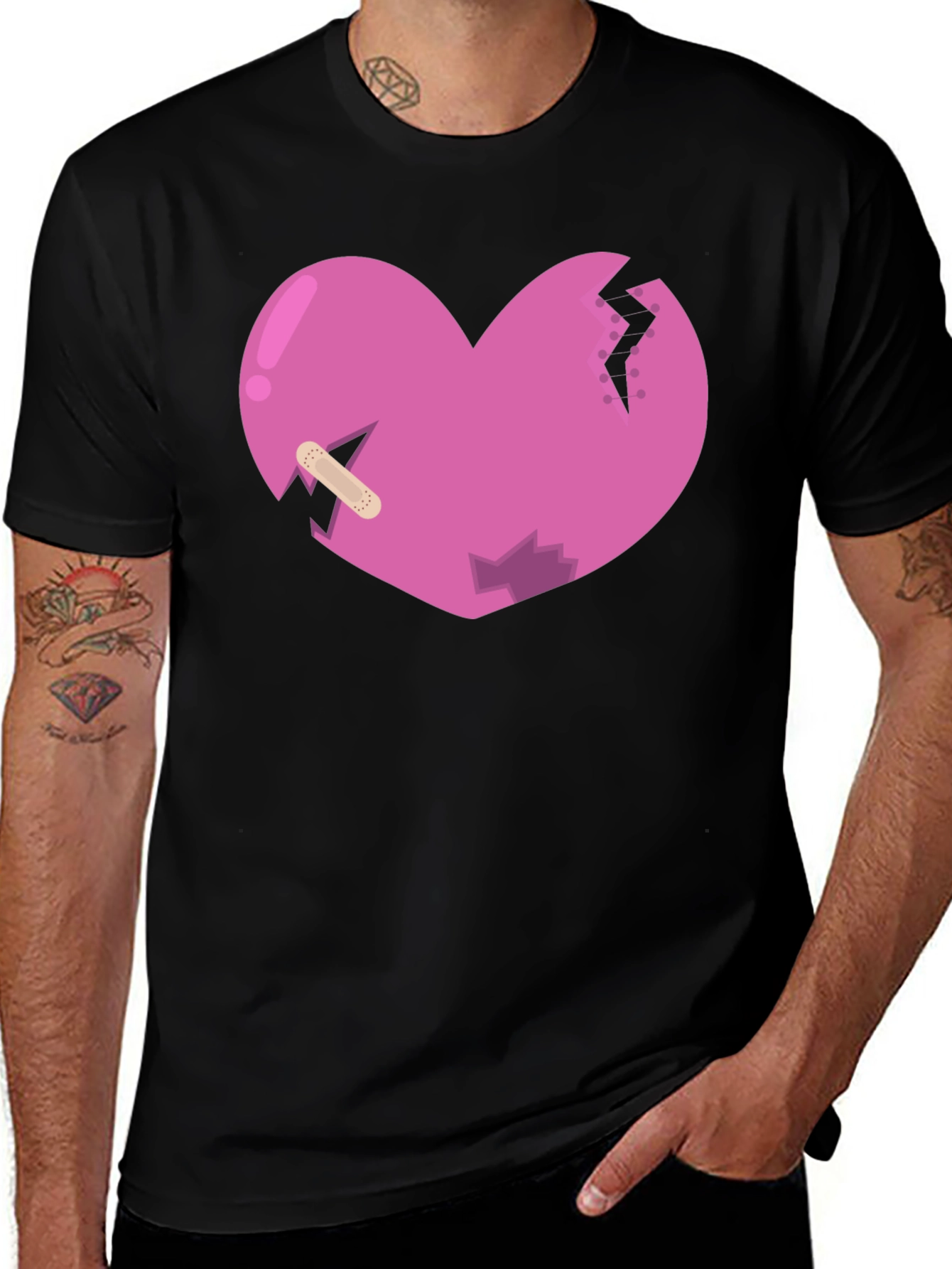 Broken Heart Graphic Tee - Black