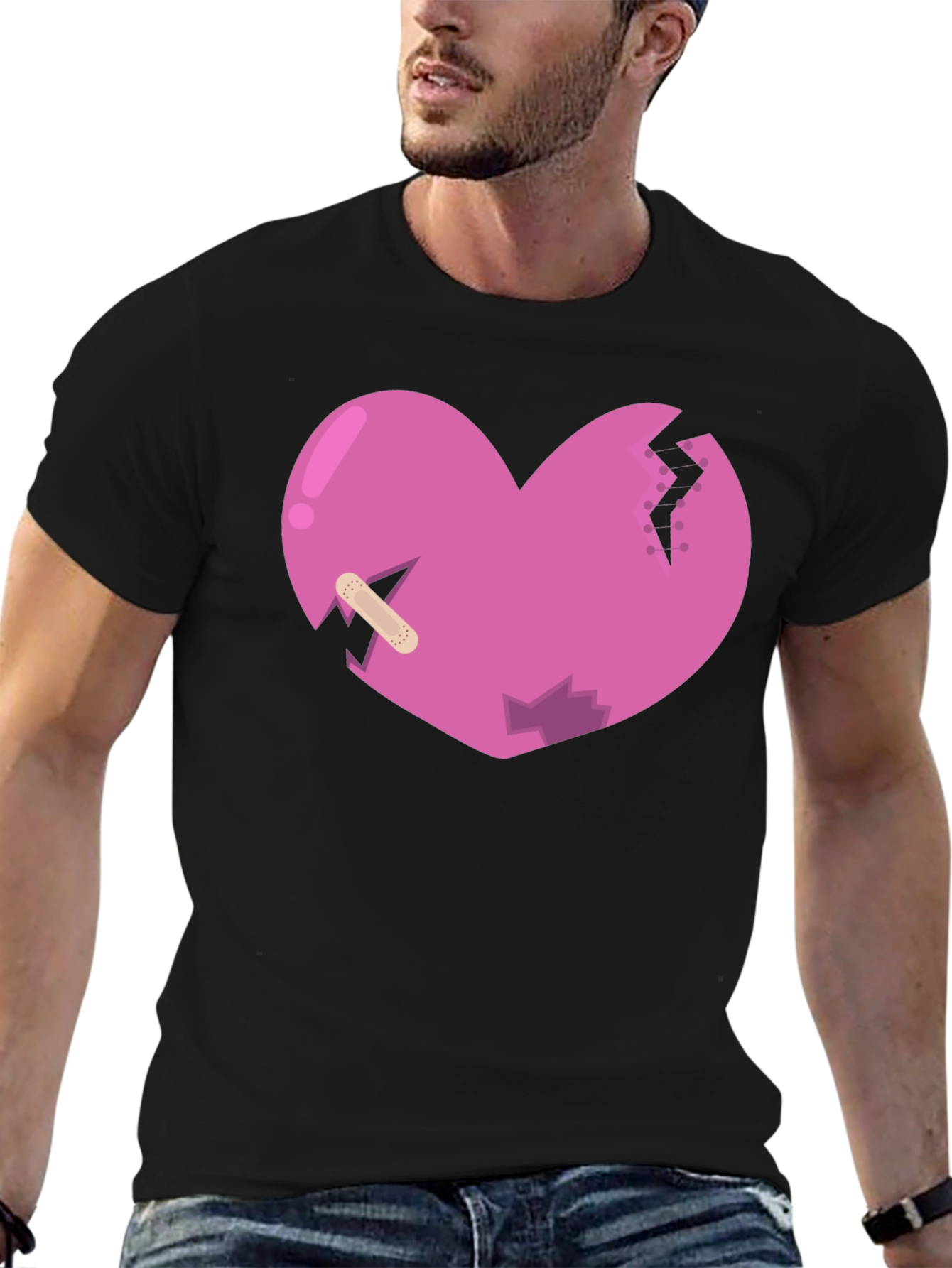 Broken Heart Graphic Tee - Black