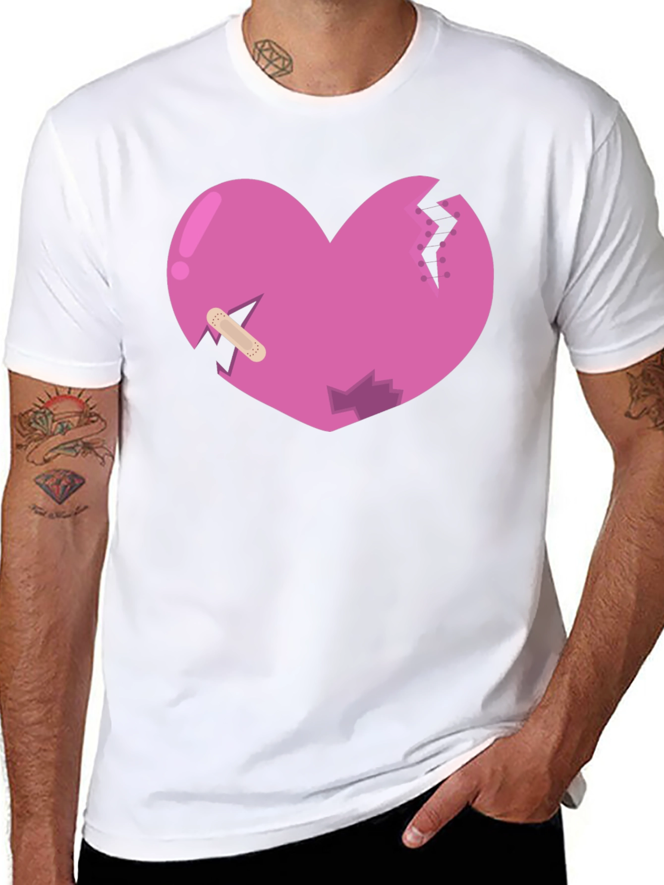 Broken Heart Graphic Tee - Black