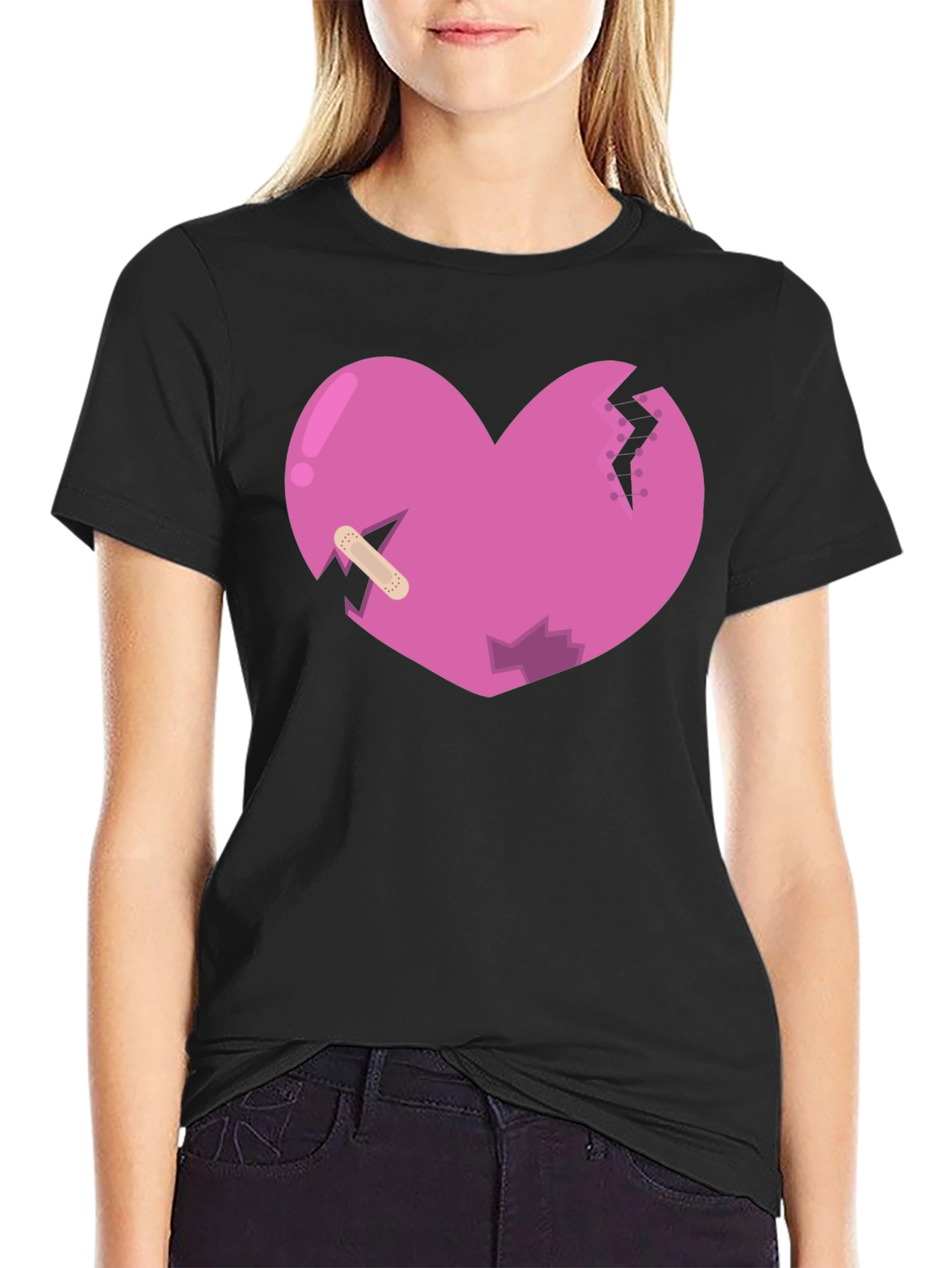 Broken Heart Graphic Tee - Black