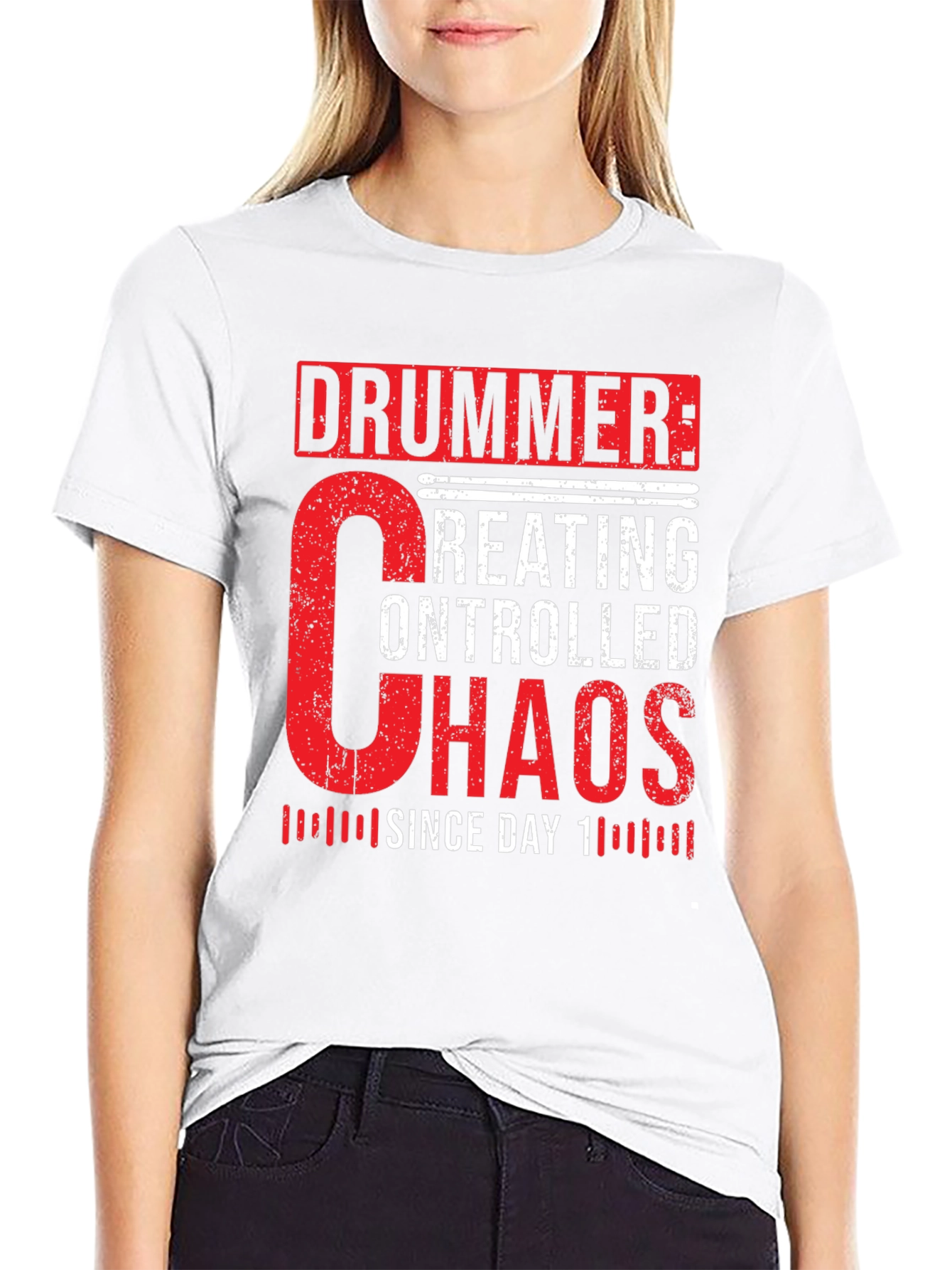 Drummer Creating Controlled Chaos T-Shirt