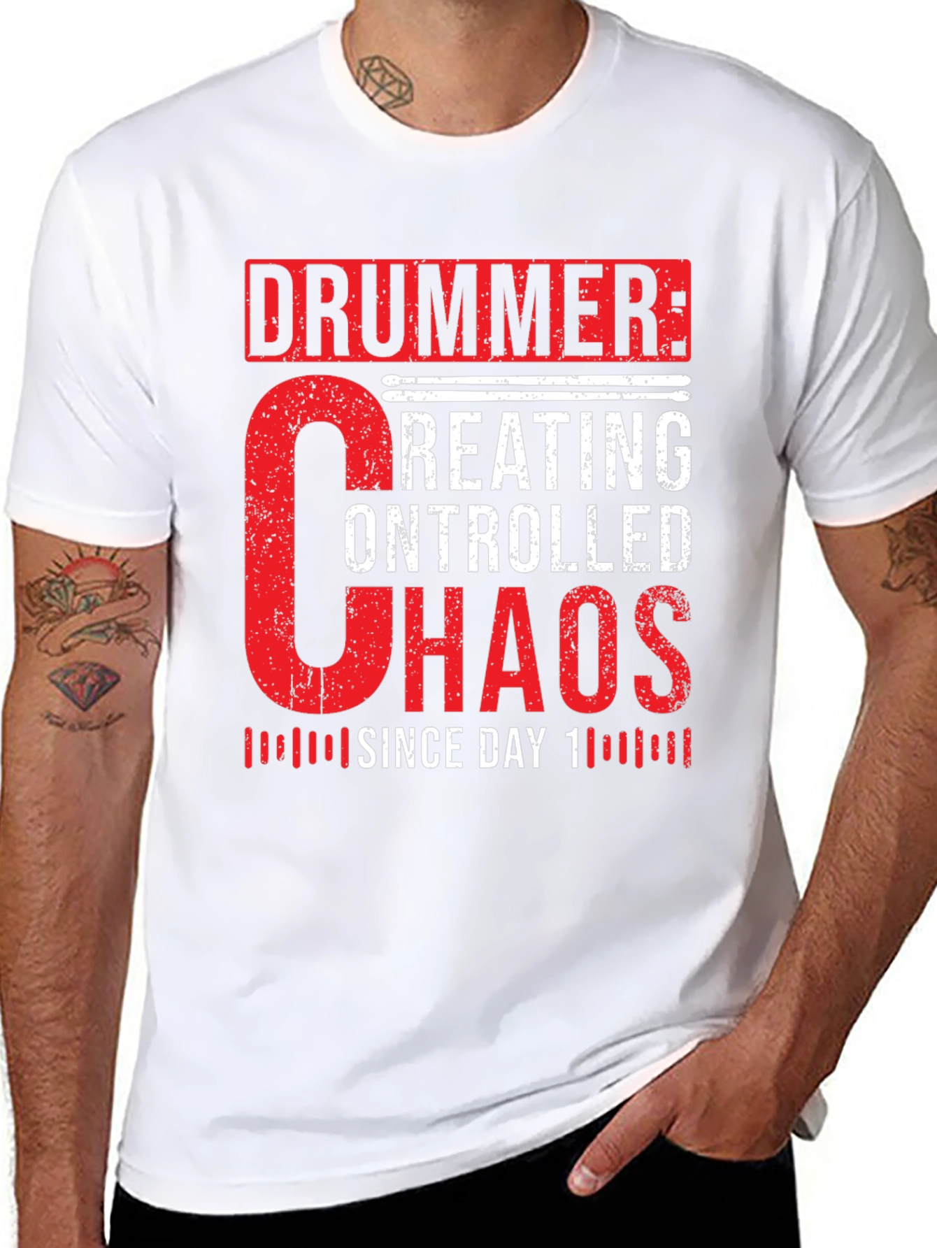 Drummer Creating Controlled Chaos T-Shirt