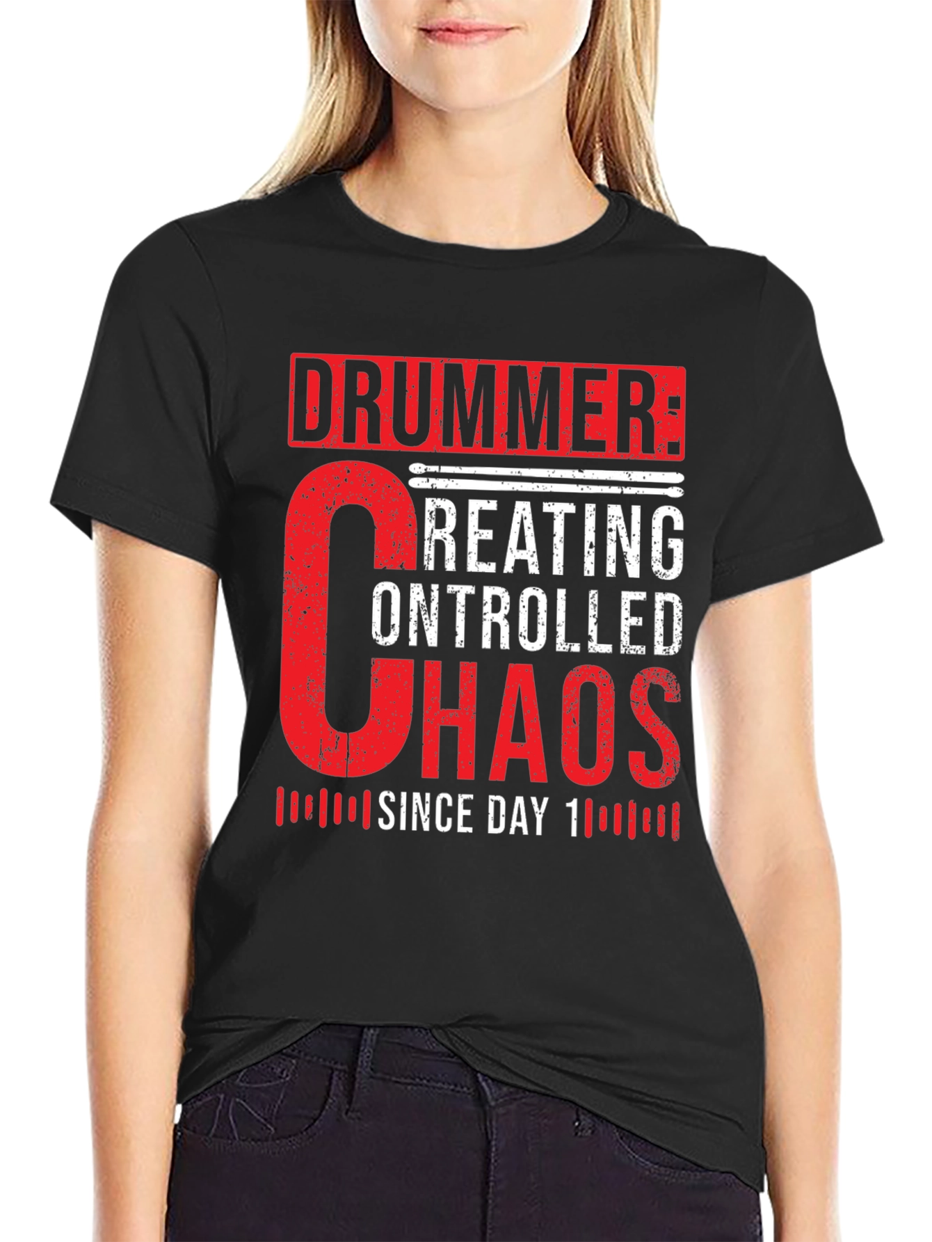 Drummer Creating Controlled Chaos T-Shirt