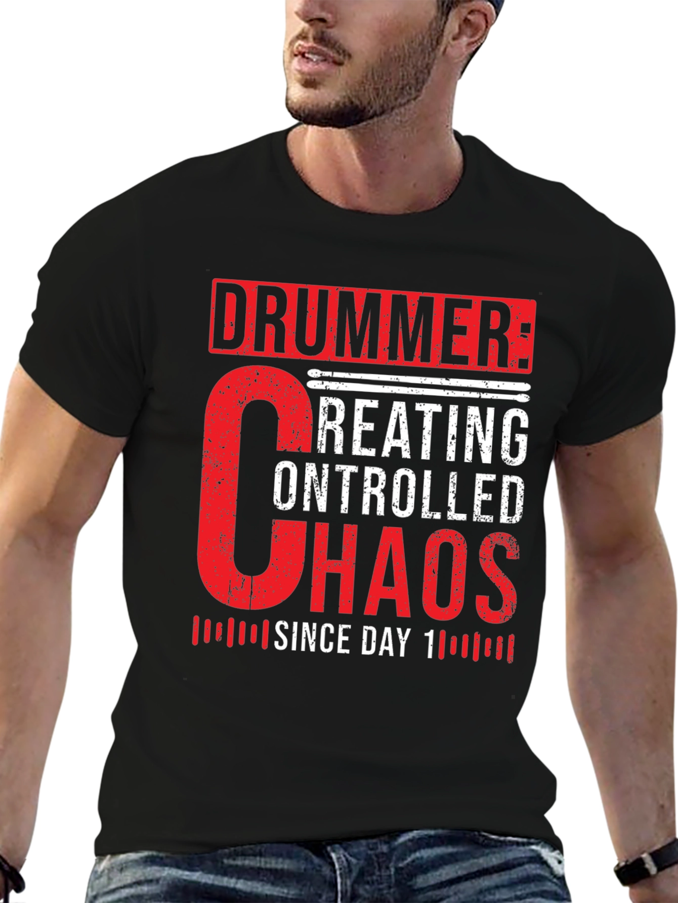 Drummer Creating Controlled Chaos T-Shirt