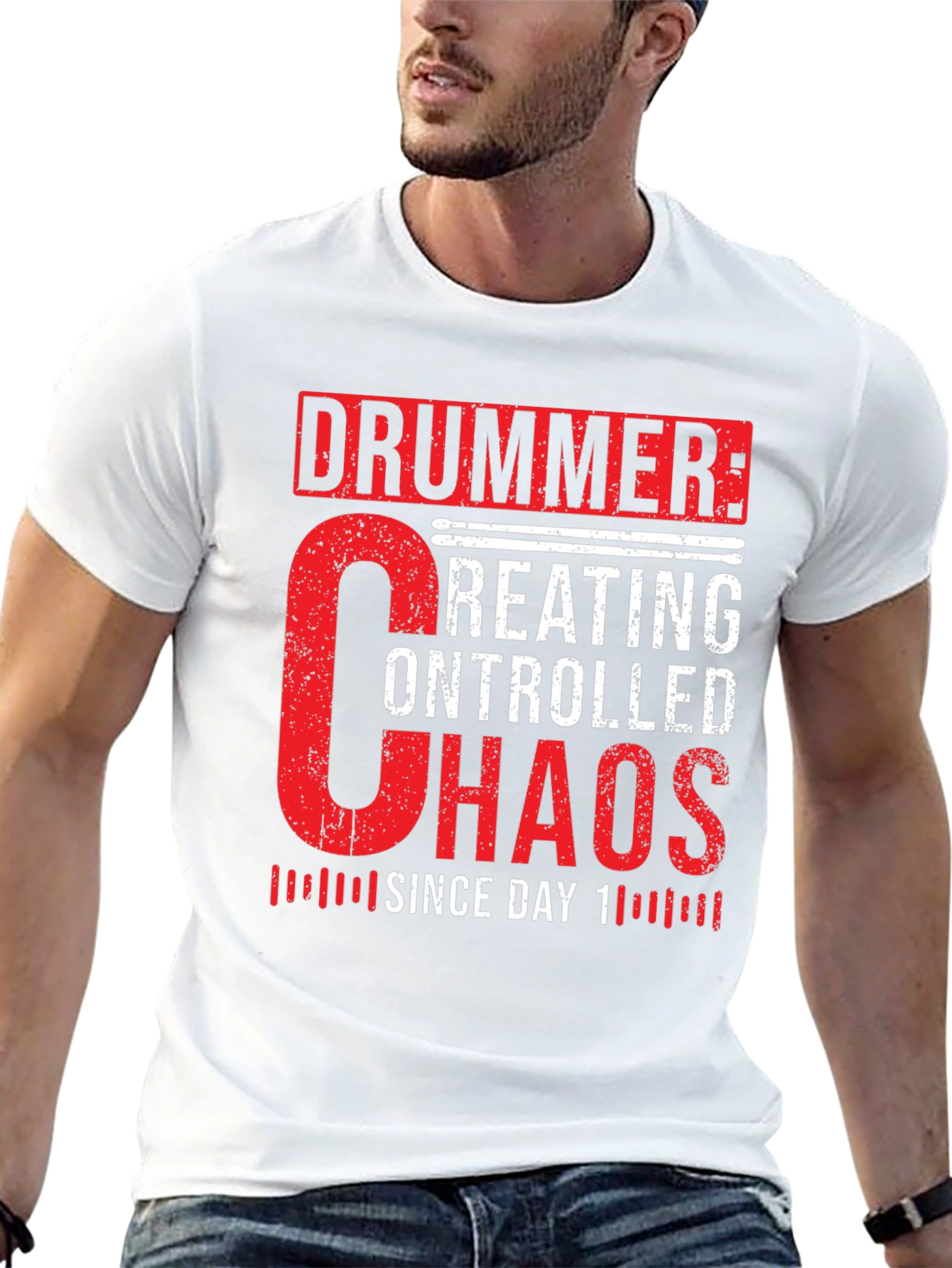 Drummer Creating Controlled Chaos T-Shirt