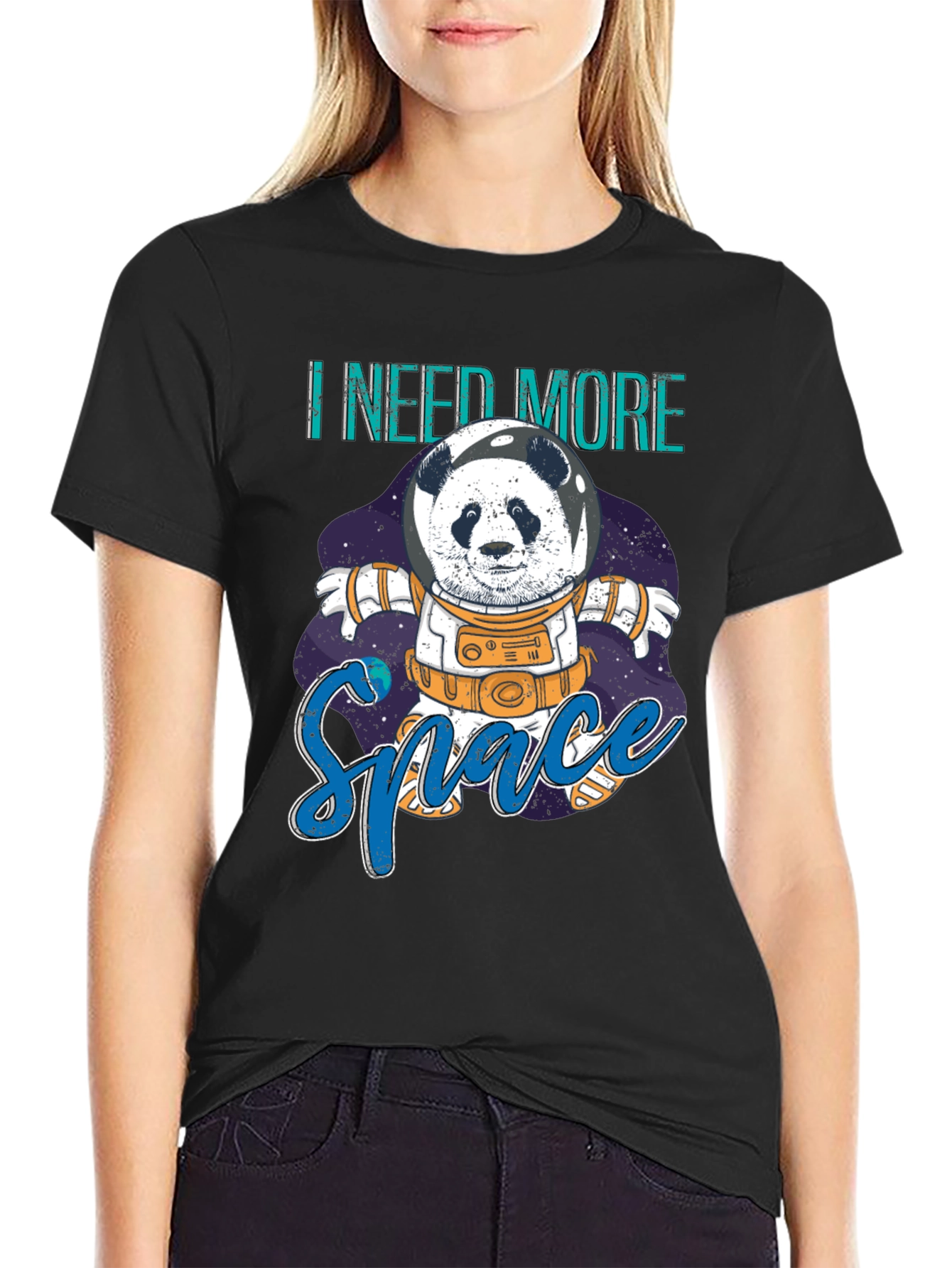 I Need More Space Panda Astronaut Graphic T-Shirt