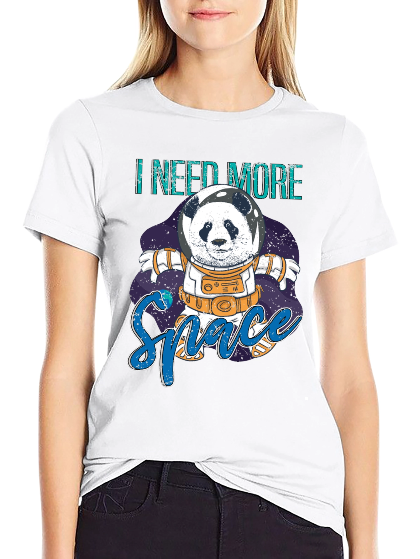 I Need More Space Panda Astronaut Graphic T-Shirt