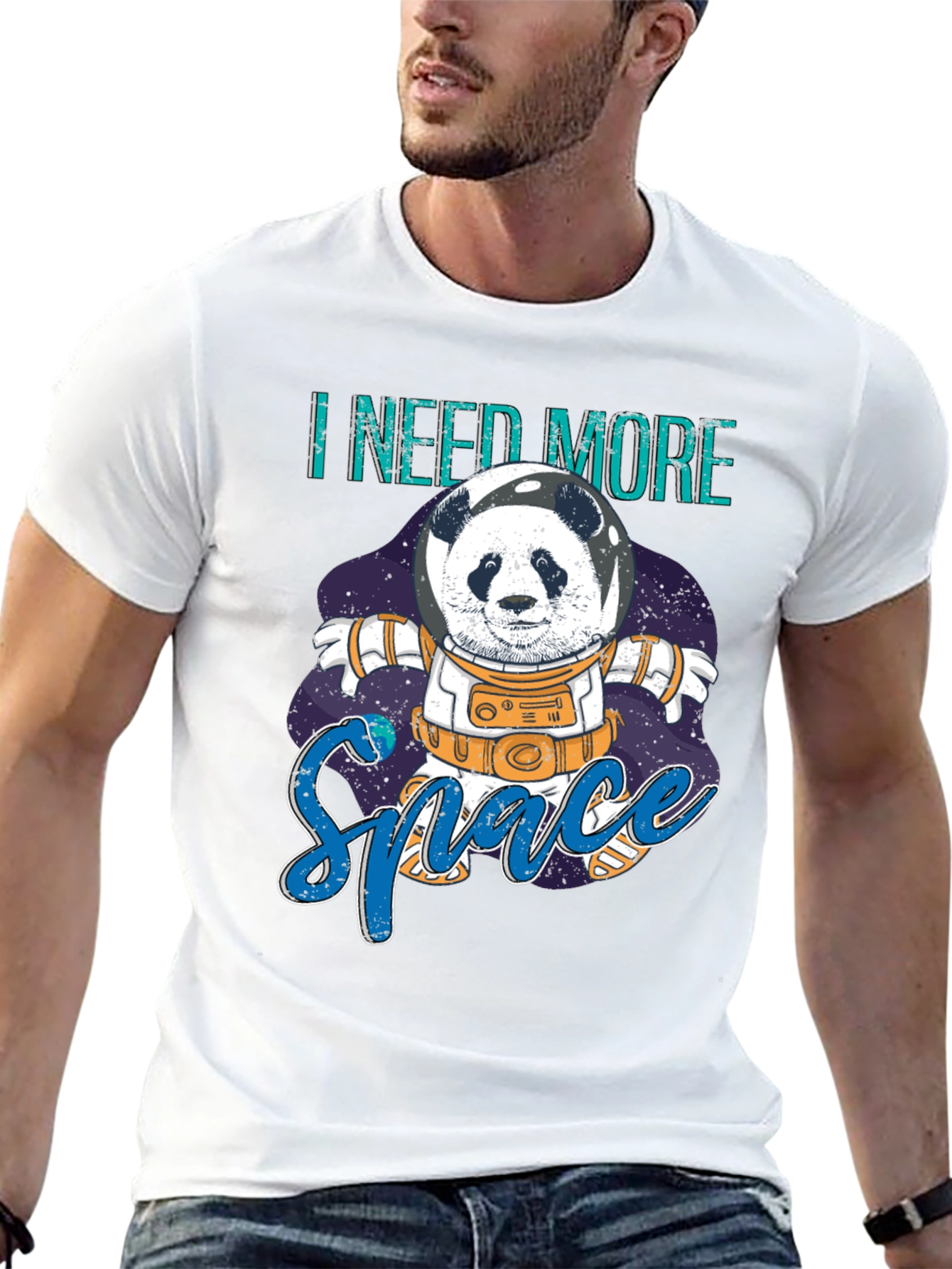 I Need More Space Panda Astronaut Graphic T-Shirt