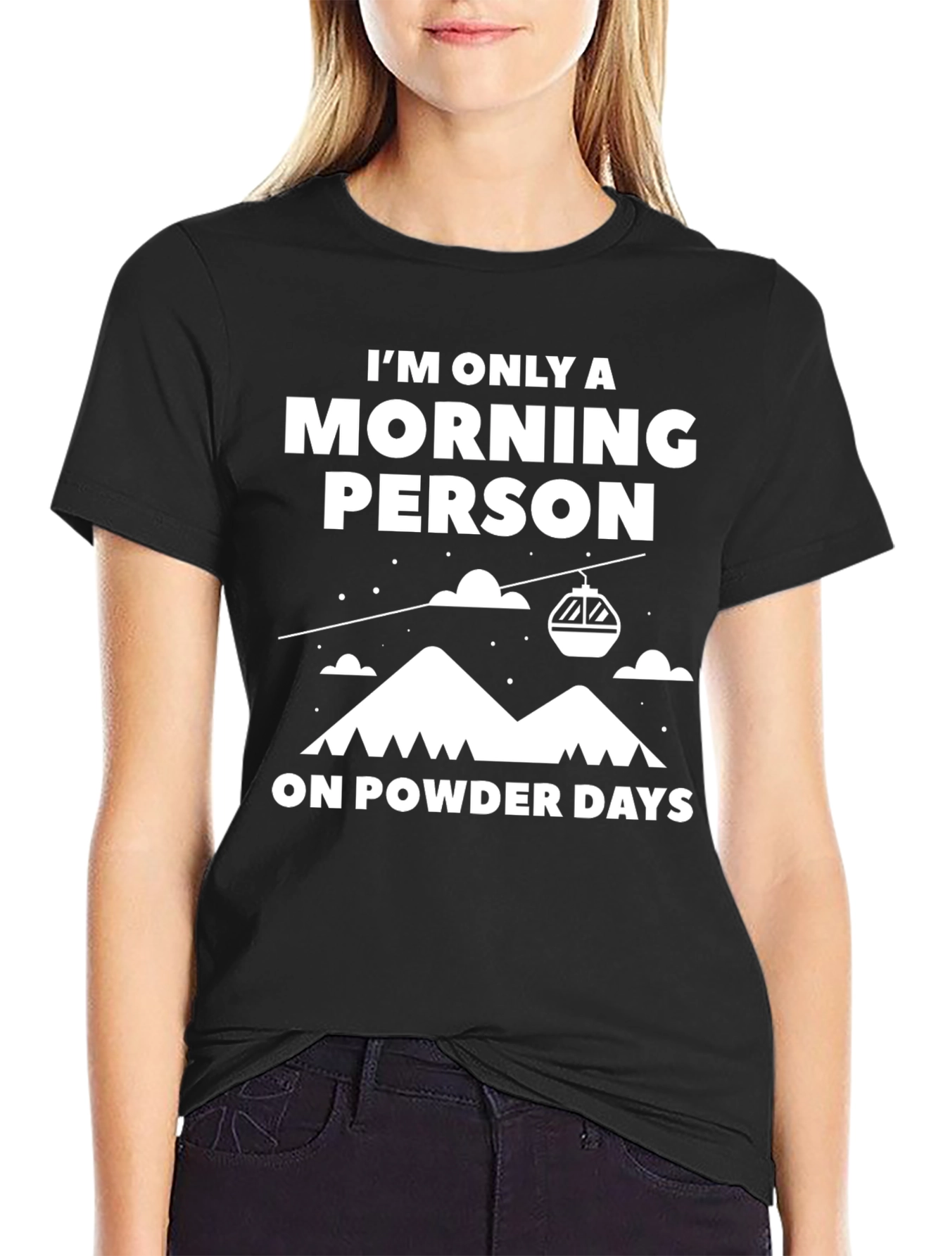 Morning Person Powder Days Graphic Tee