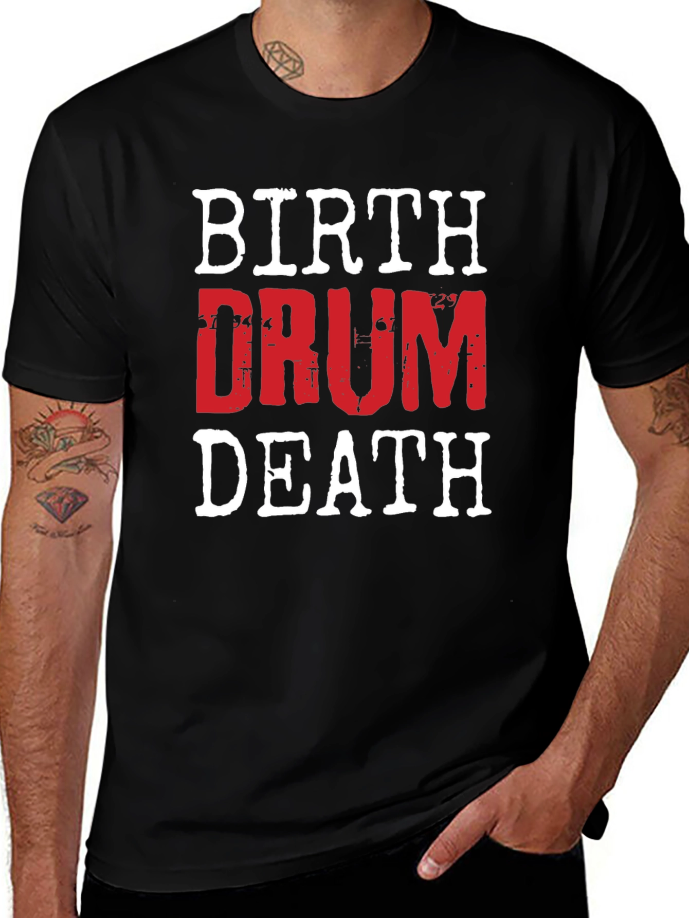 Birth Drum Death Graphic Tee - Rock Music Shirt