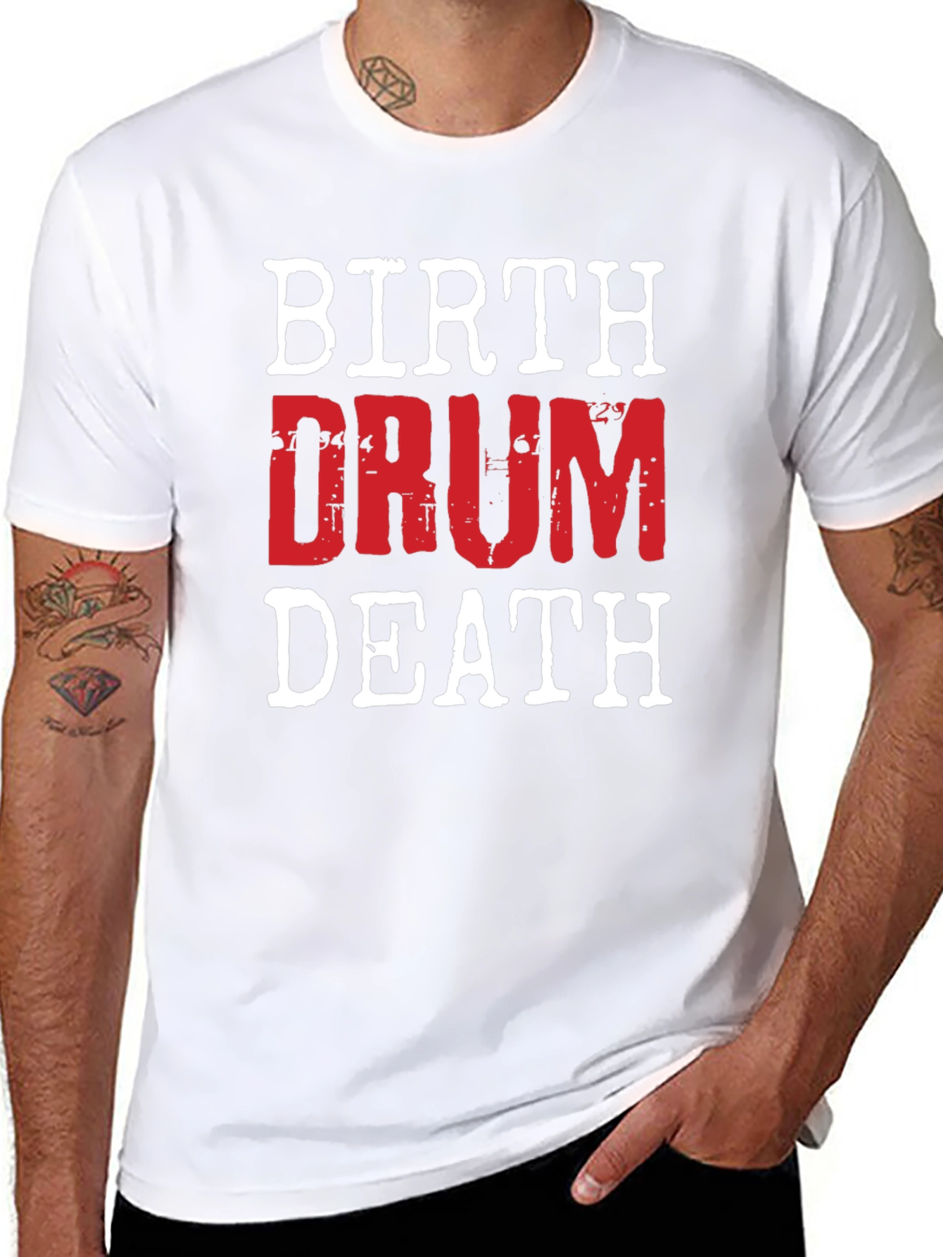 Birth Drum Death Graphic Tee - Rock Music Shirt