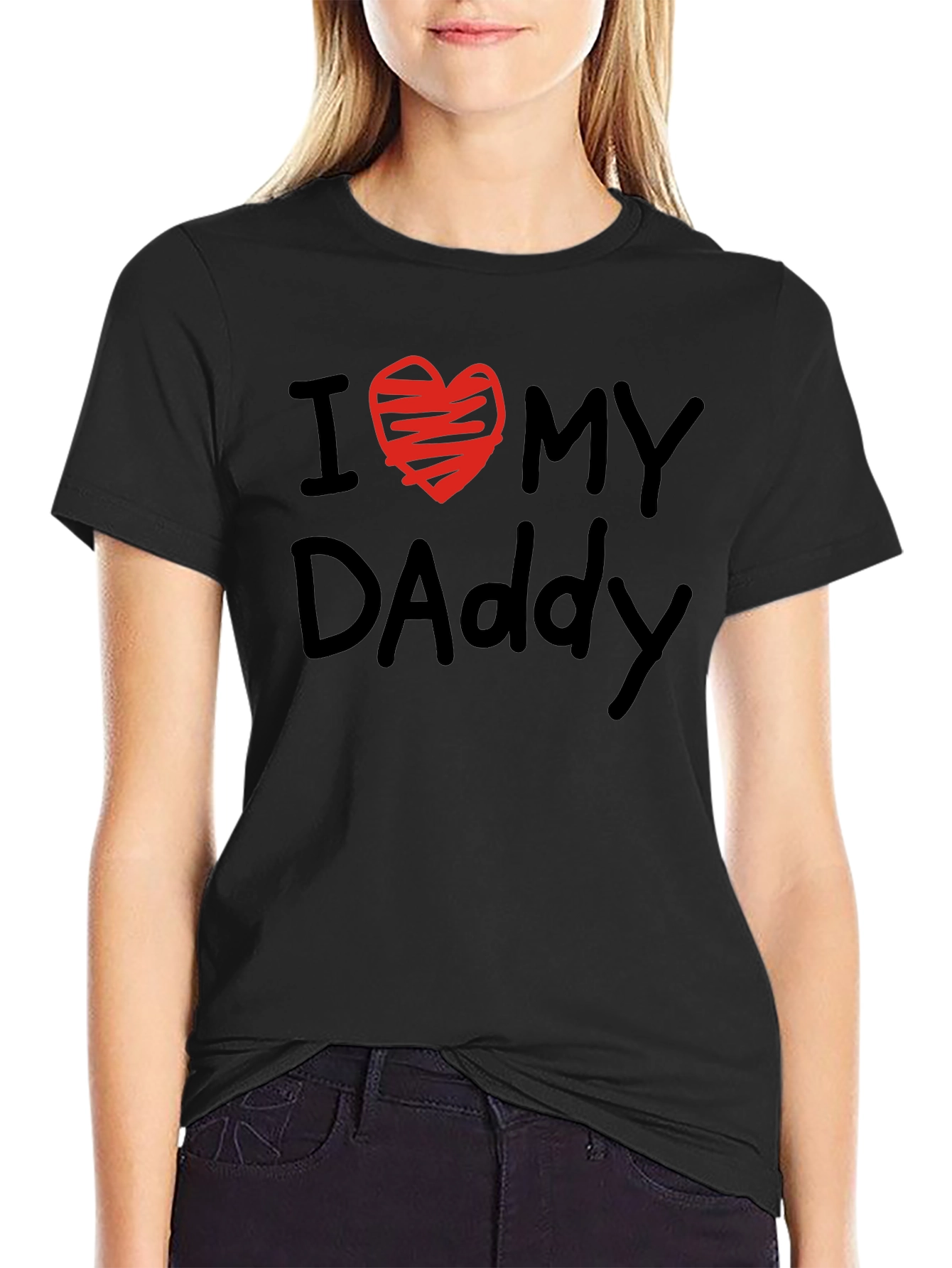 I Heart My Daddy T-Shirt - Black