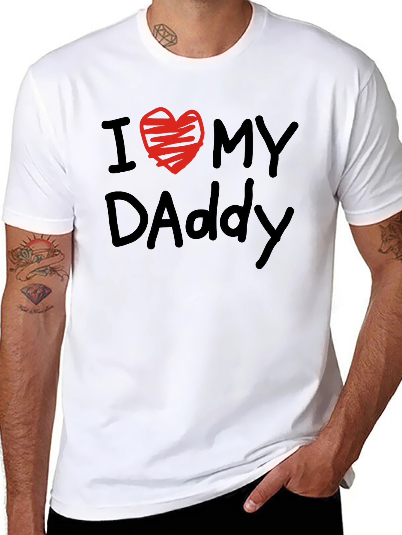 I Heart My Daddy T-Shirt - Black