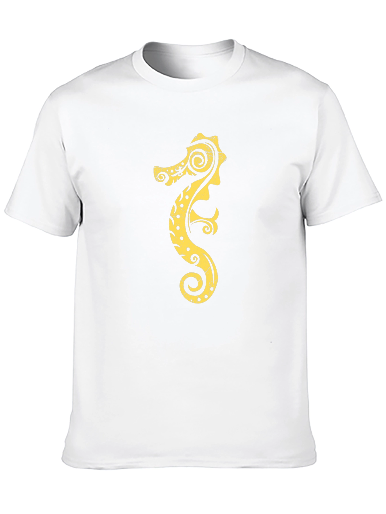 Sea Horse Graphic Tee - Black Cotton T-Shirt