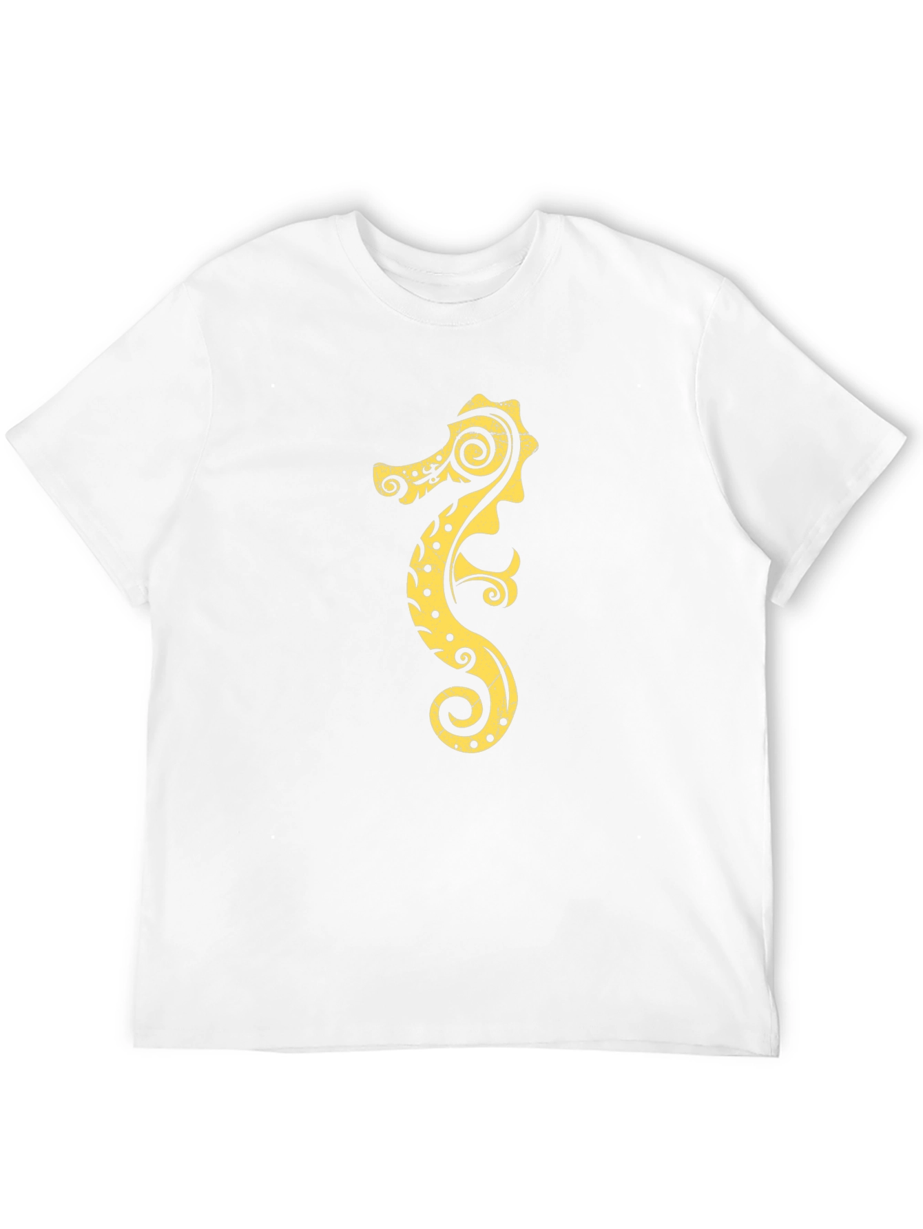 Sea Horse Graphic Tee - Black Cotton T-Shirt