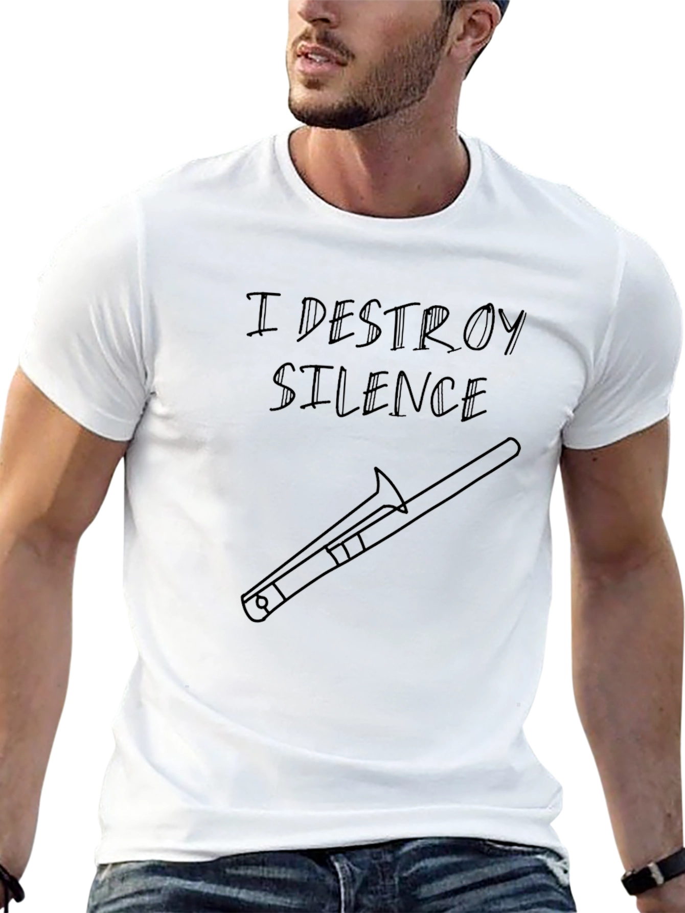 I Destroy Silence Trombone Graphic Tee