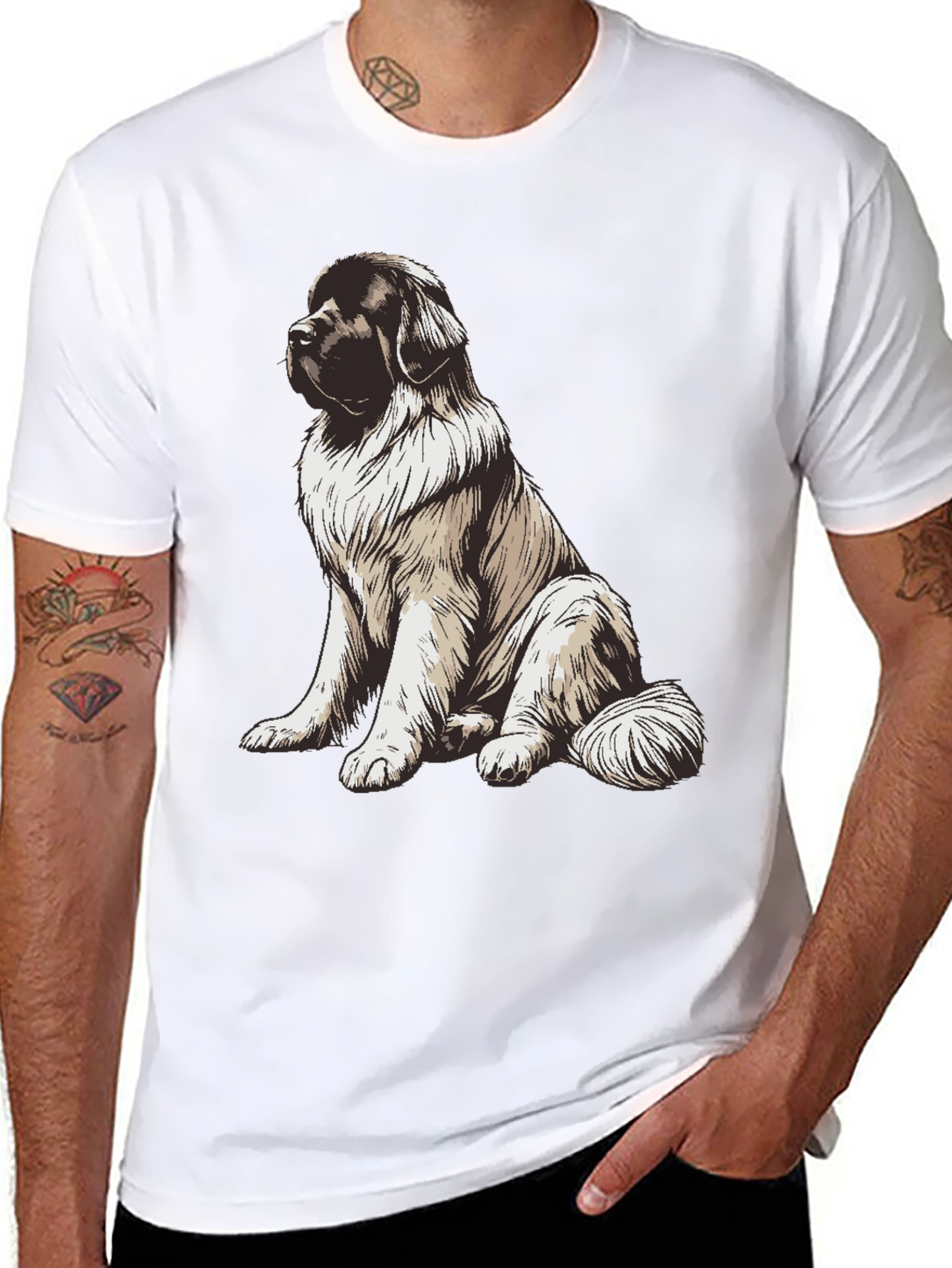 Dog Lovers Graphic Tee: Gentle Giant Design