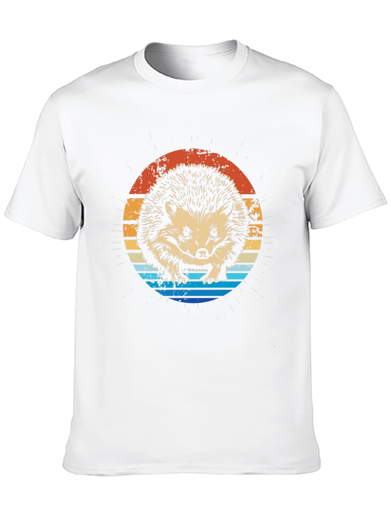 Retro Hedgehog Graphic Tee - Mens Black T-Shirt