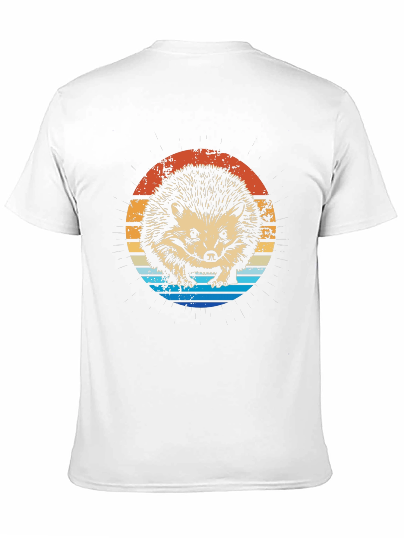 Retro Hedgehog Graphic Tee - Mens Black T-Shirt