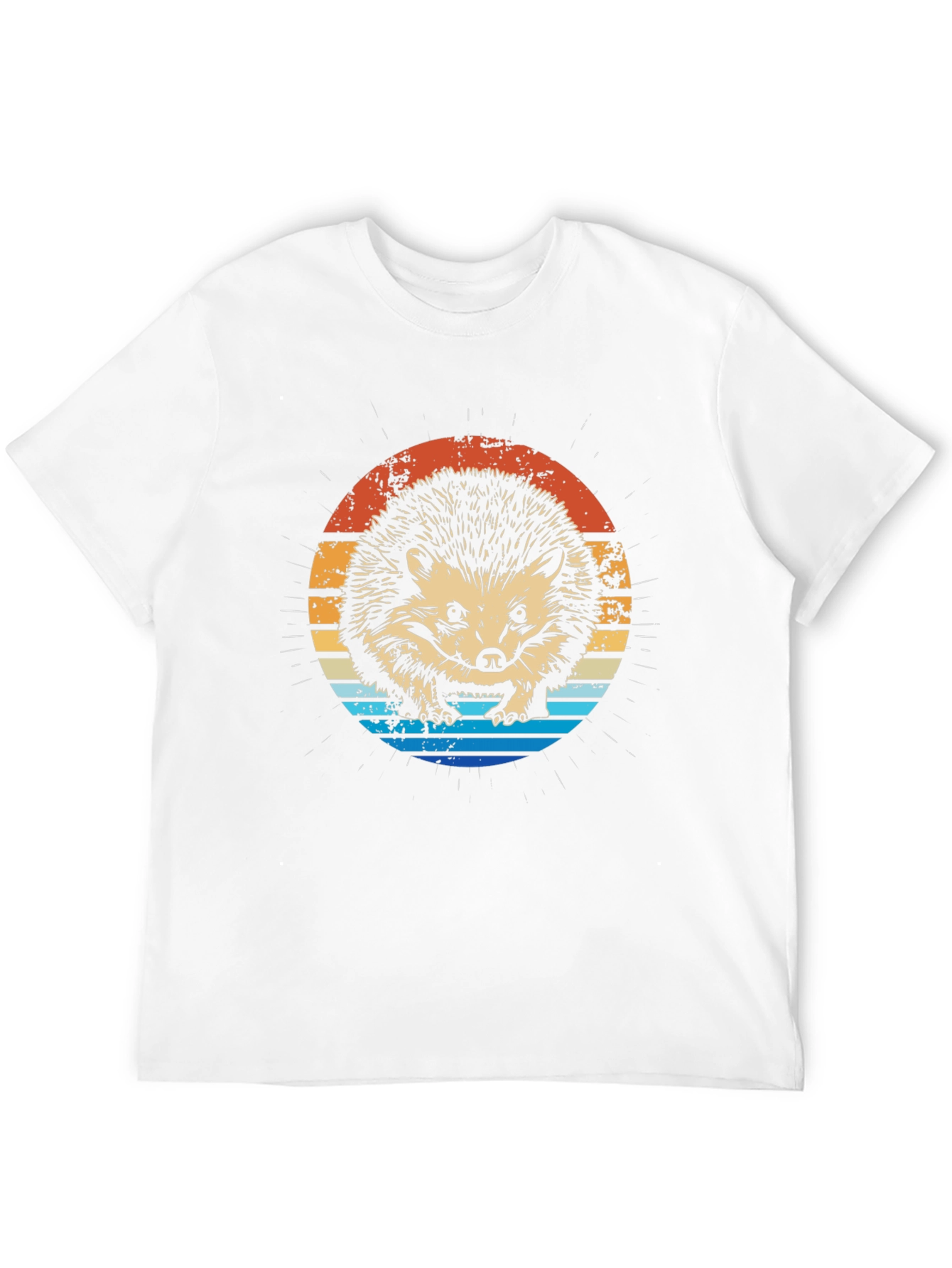 Retro Hedgehog Graphic Tee - Mens Black T-Shirt