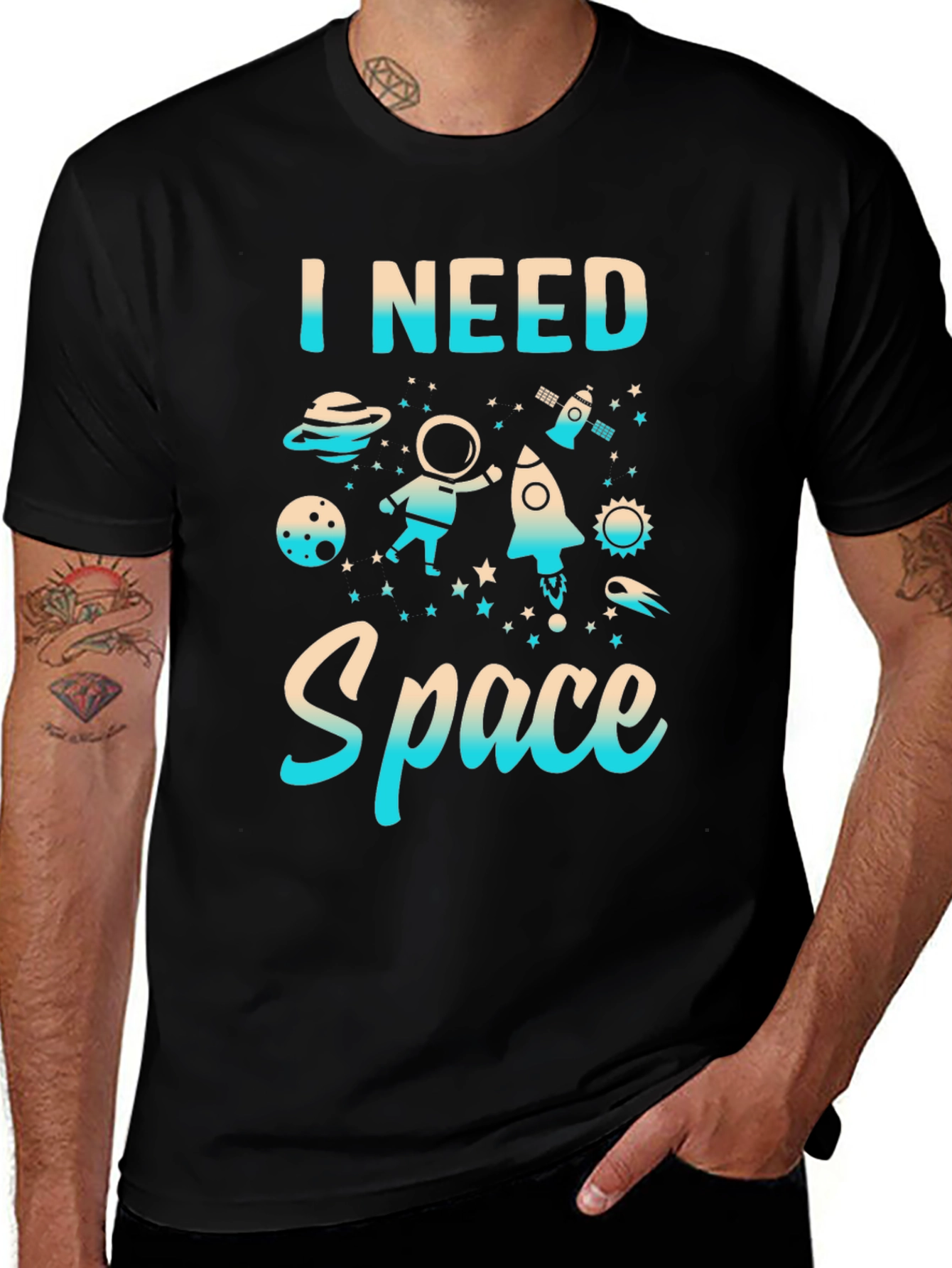 I Need Space Graphic Print T-Shirt