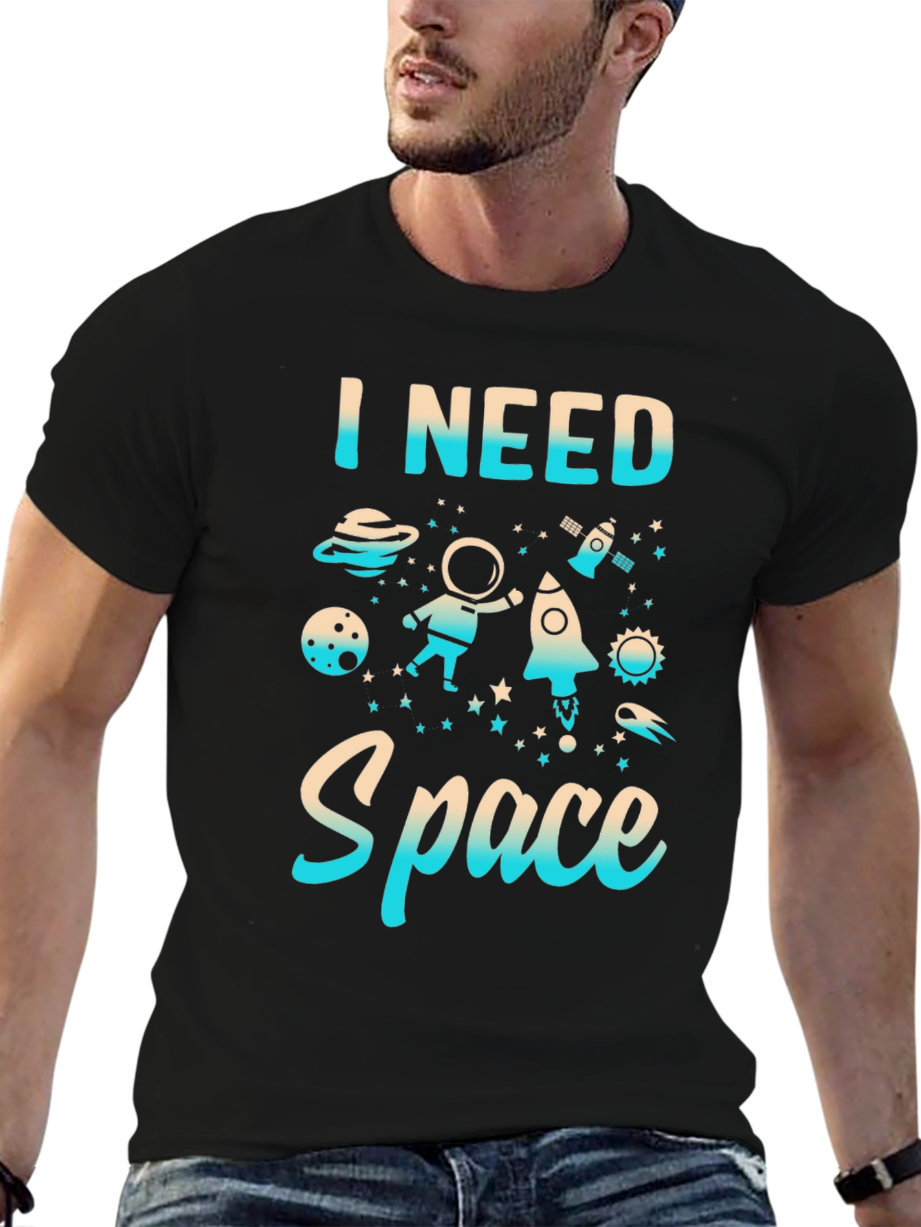 I Need Space Graphic Print T-Shirt