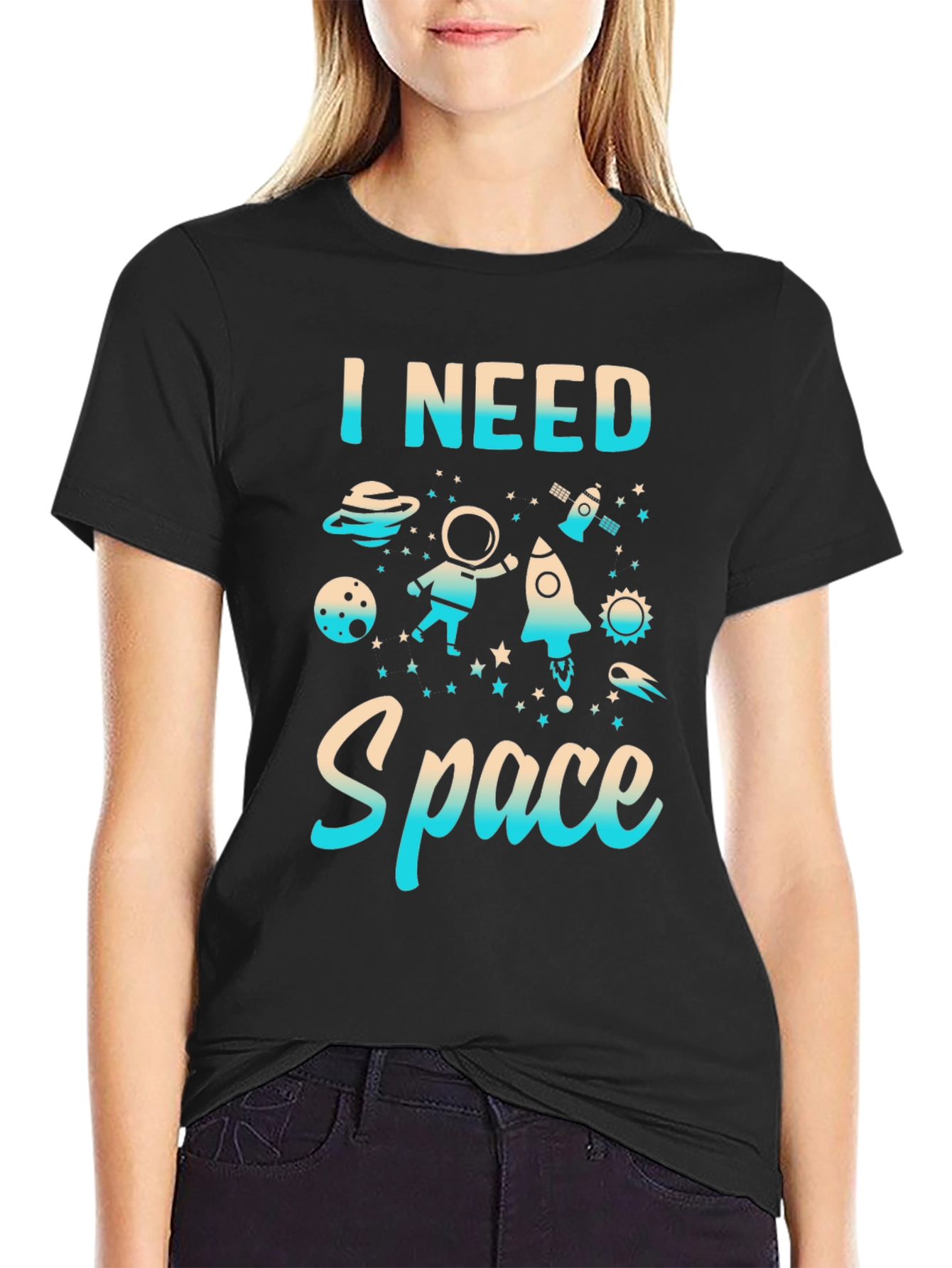 I Need Space Graphic Print T-Shirt