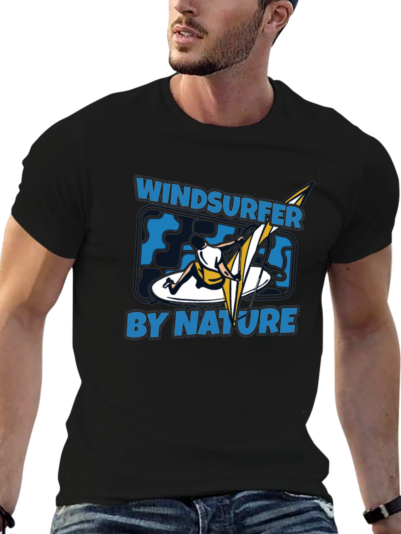 Windsurfer by Nature Graphic Black T-Shirt
