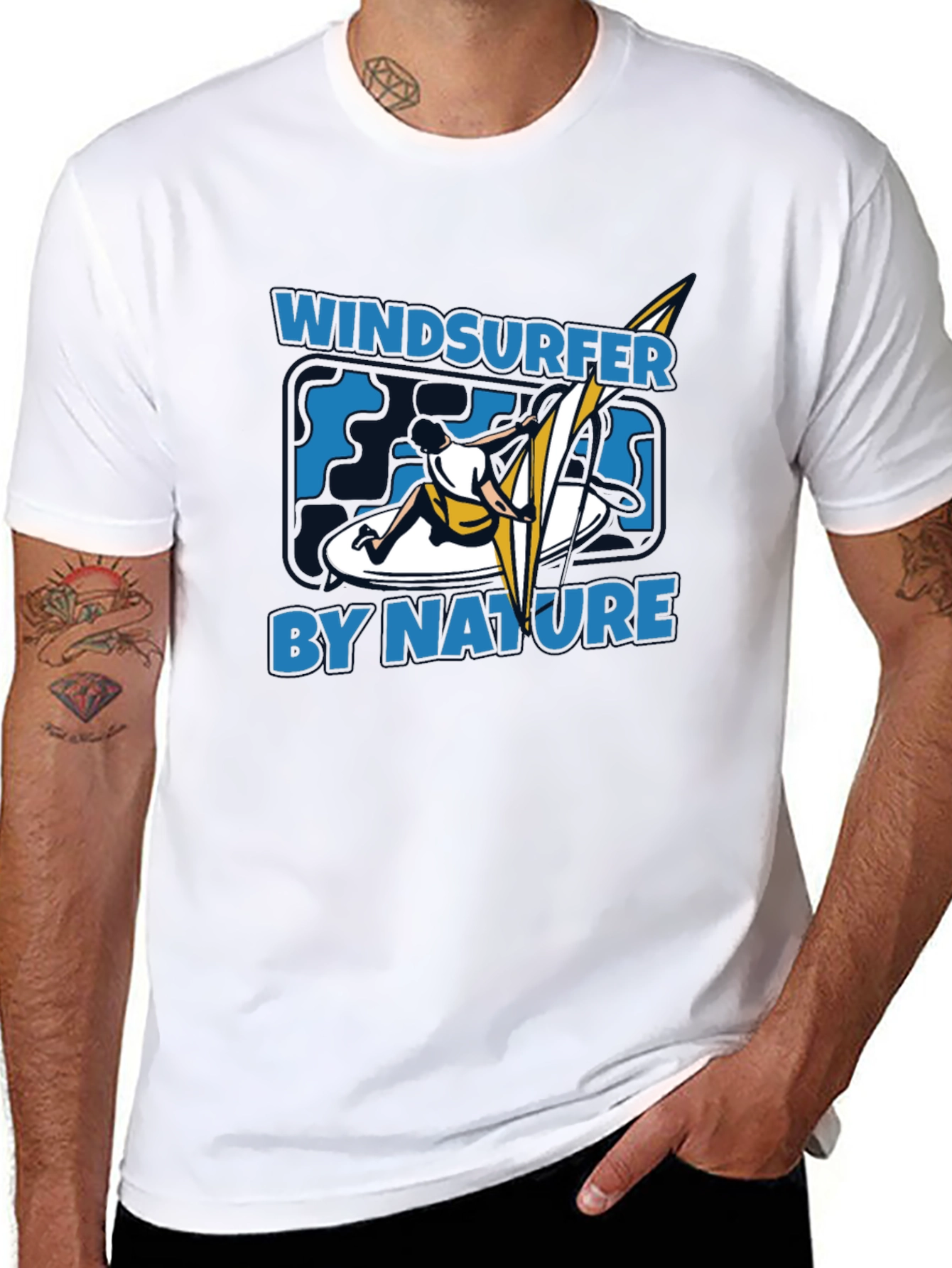 Windsurfer by Nature Graphic Black T-Shirt