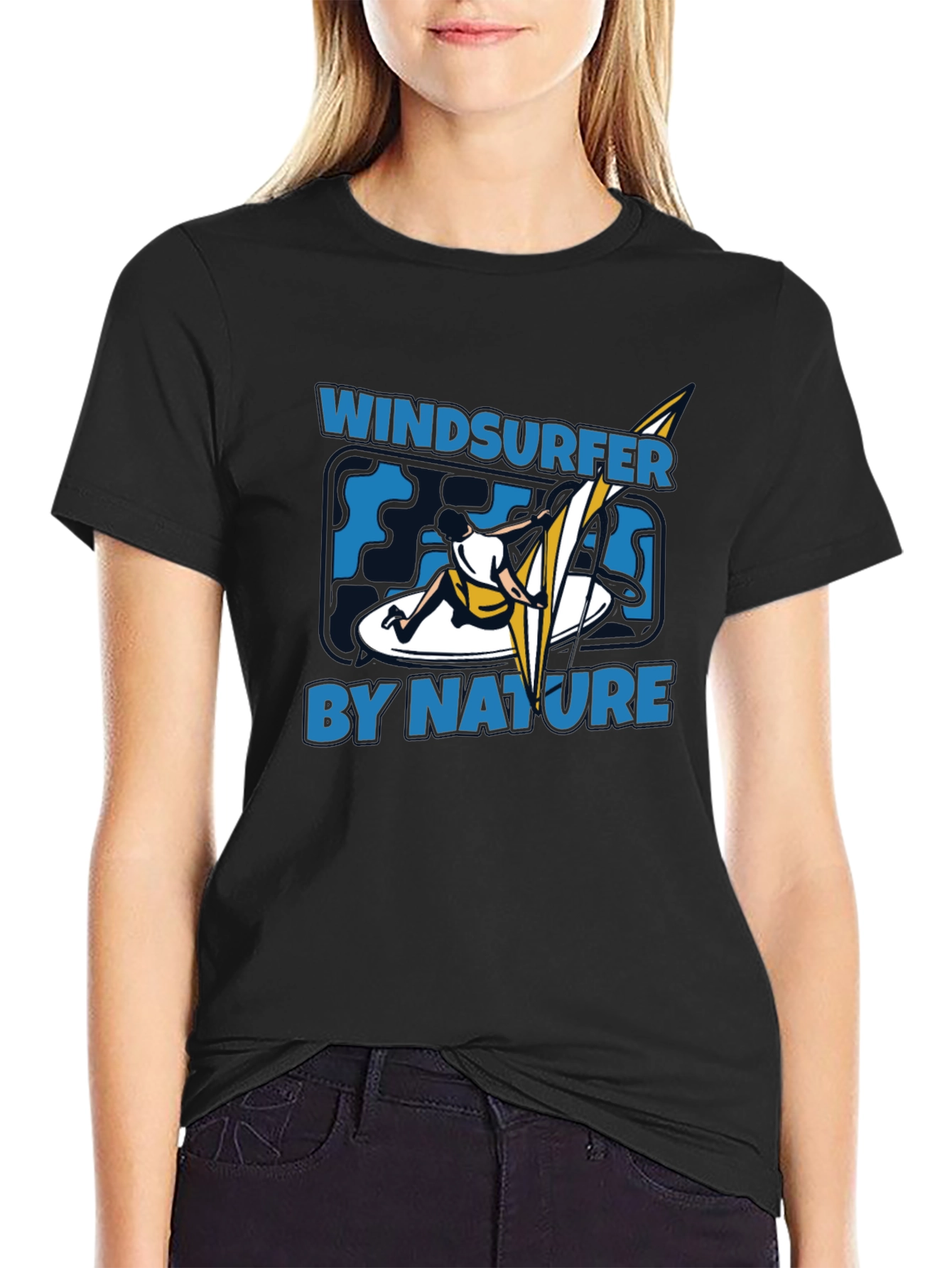 Windsurfer by Nature Graphic Black T-Shirt