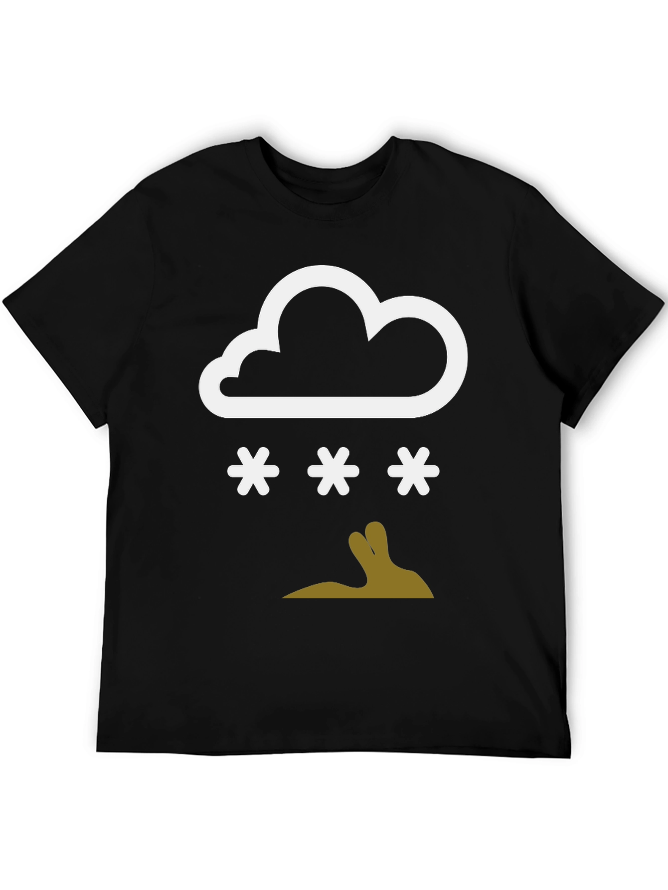 Snowy Rabbit Graphic Tee - Black Casual Comfort