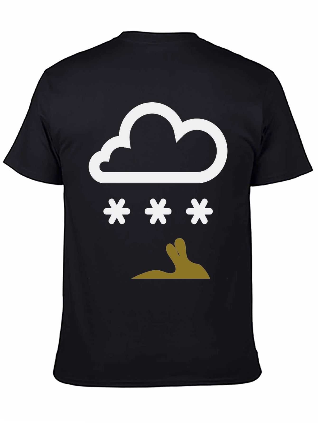 Snowy Rabbit Graphic Tee - Black Casual Comfort