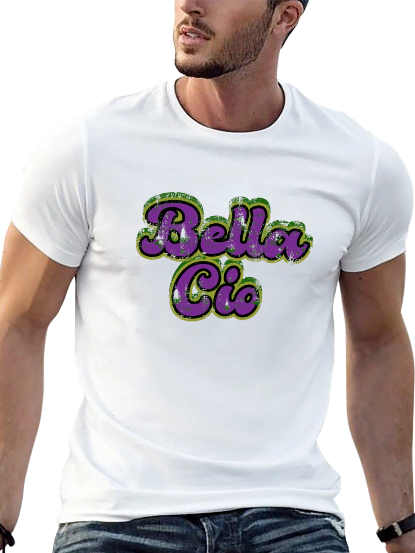 Bella Ciao T-Shirt - Purple & Green Retro Style