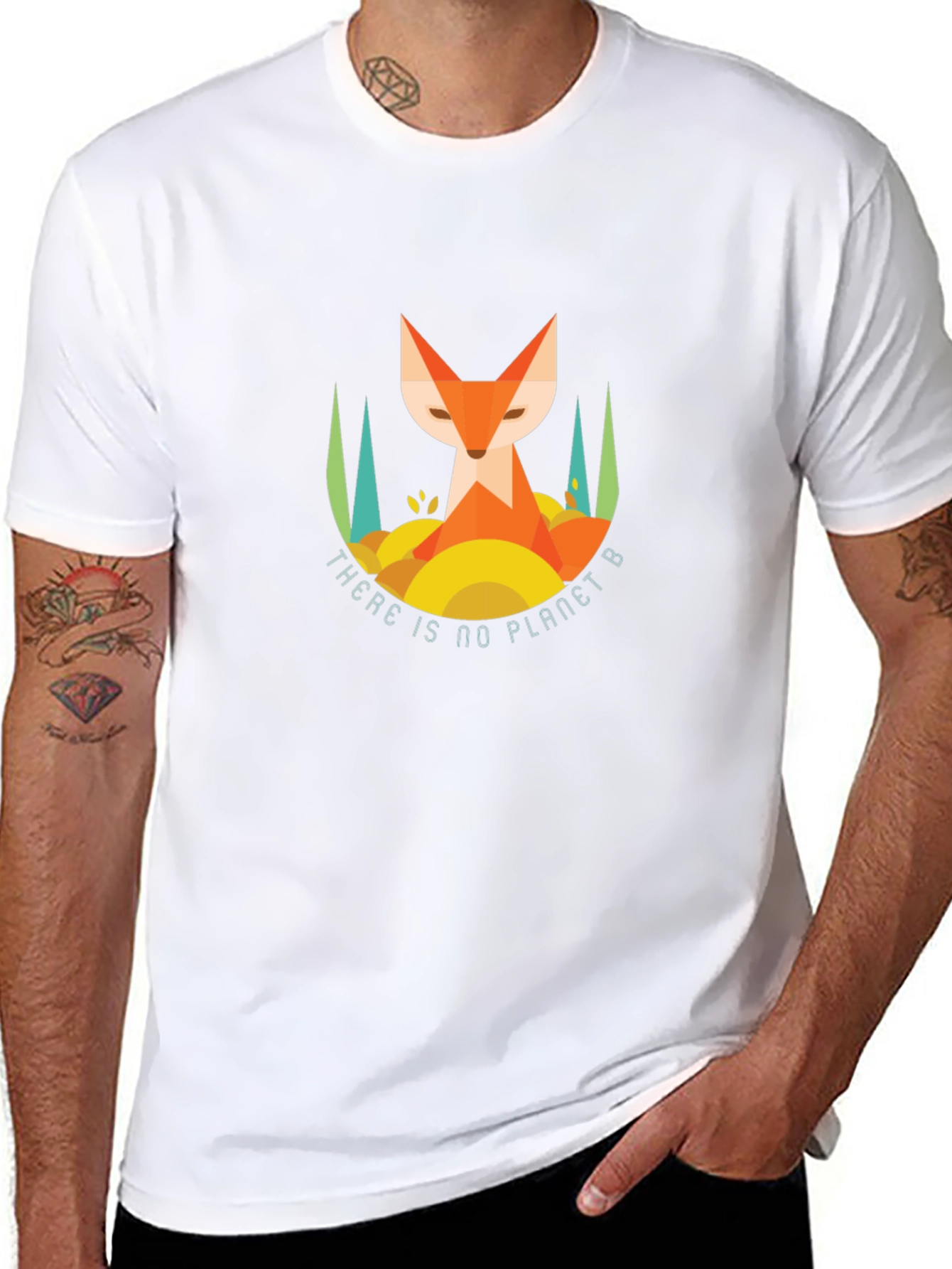 Geometric Fox Graphic Tee - Planet B Awareness