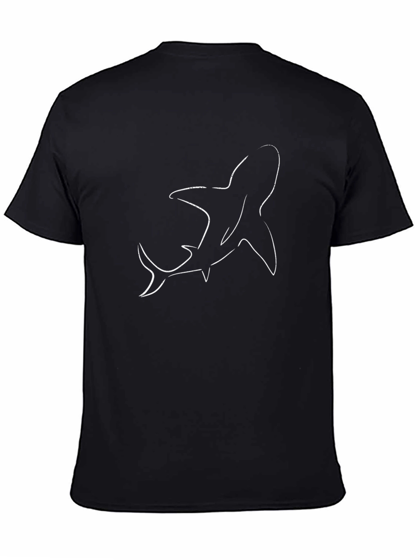 Shark Outline Graphic Black T-Shirt