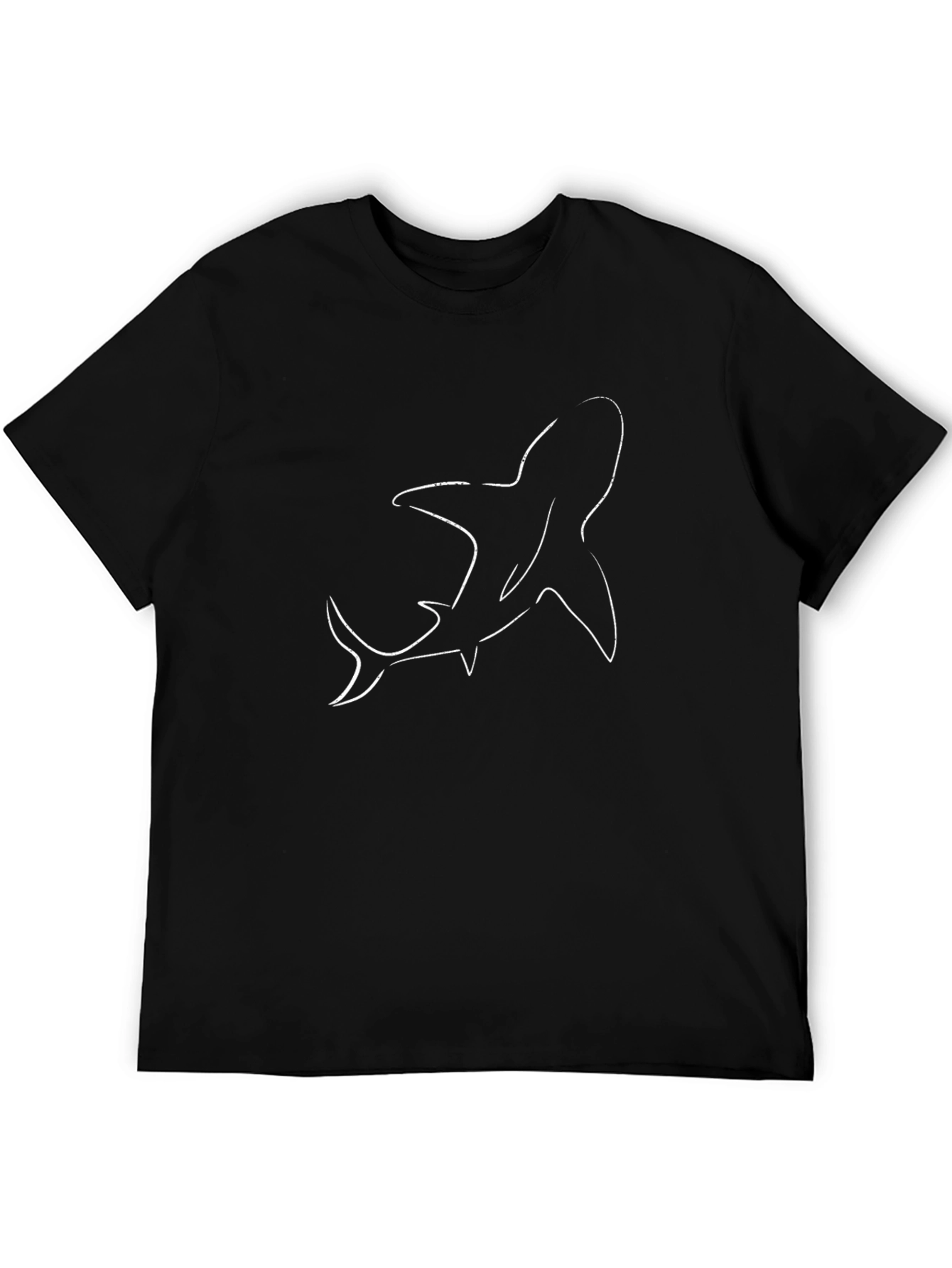 Shark Outline Graphic Black T-Shirt