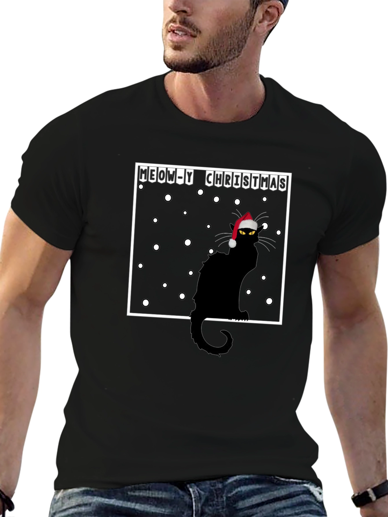 Meow-y Christmas Cat T-Shirt