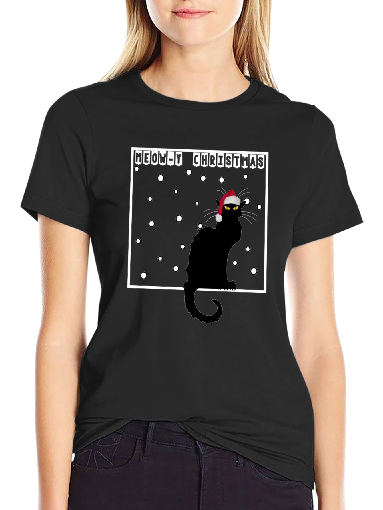 Meow-y Christmas Cat T-Shirt