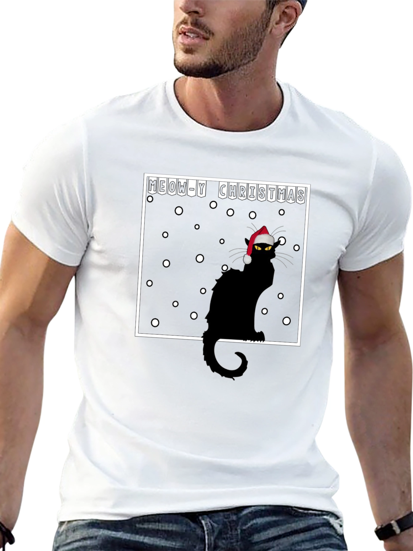 Meow-y Christmas Cat T-Shirt