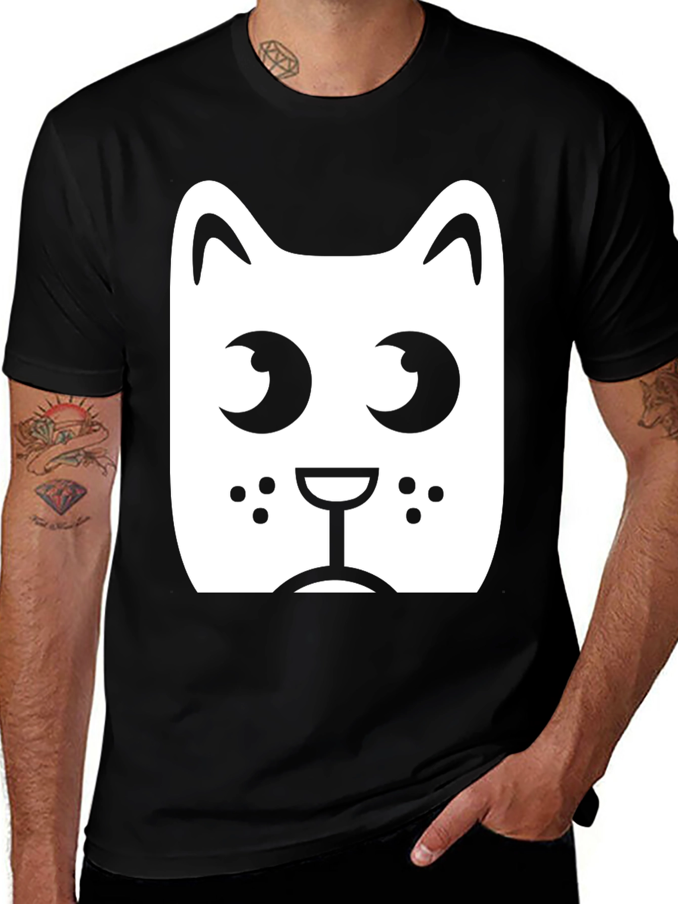 Cool Cat Graphic Black T-Shirt