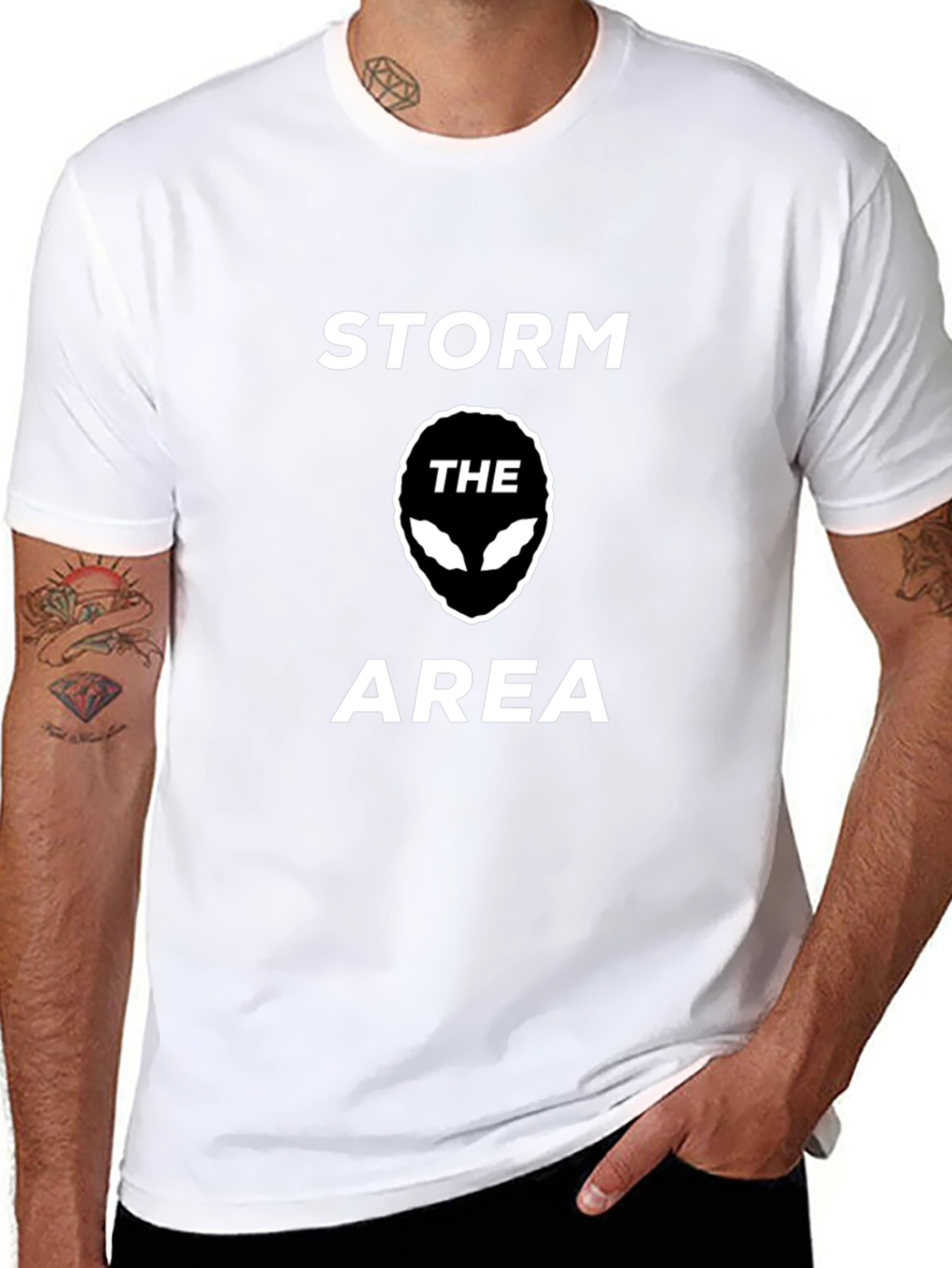 Storm the Area Alien Graphic Black T-Shirt