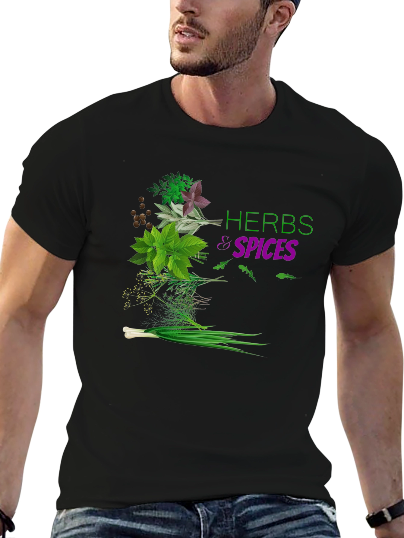 Herbs & Spices Graphic T-Shirt - Black