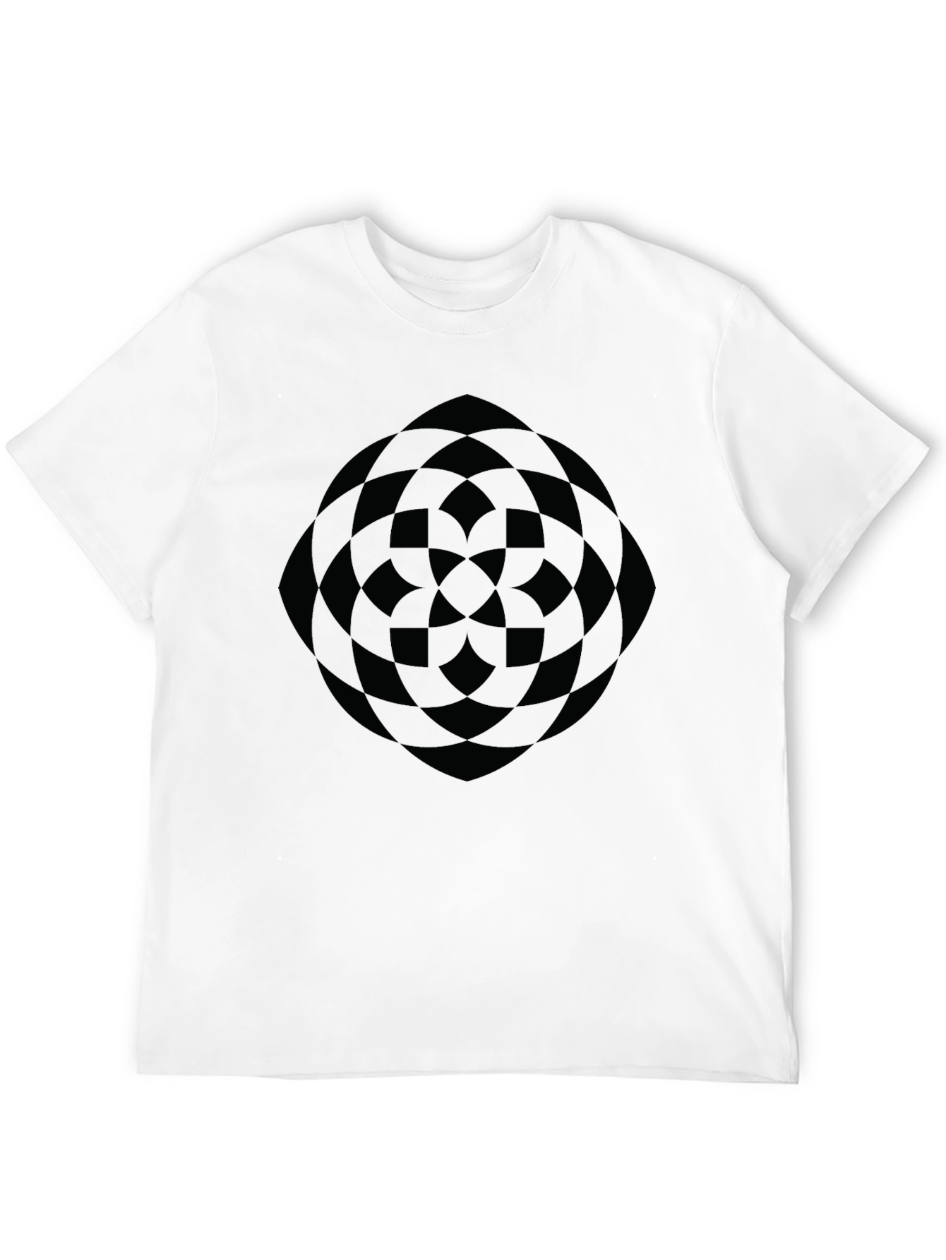 Abstract Geometric Pattern Black T-Shirt