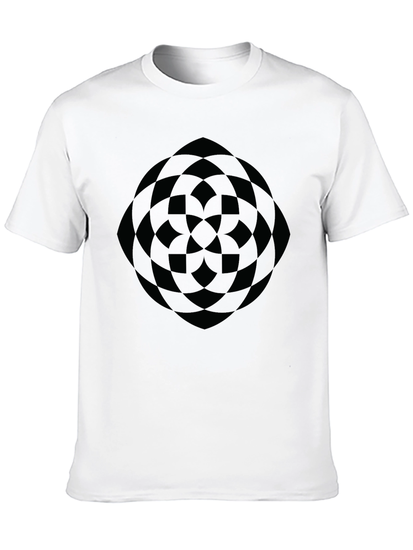 Abstract Geometric Pattern Black T-Shirt