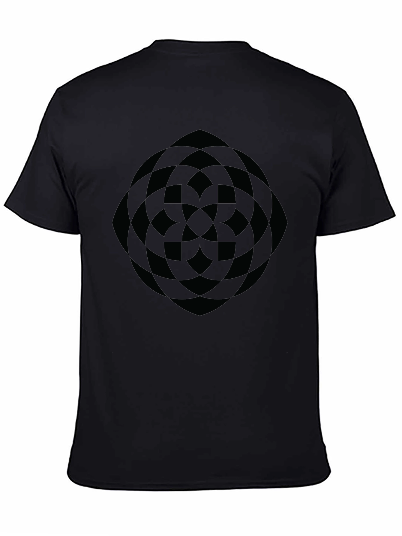 Abstract Geometric Pattern Black T-Shirt