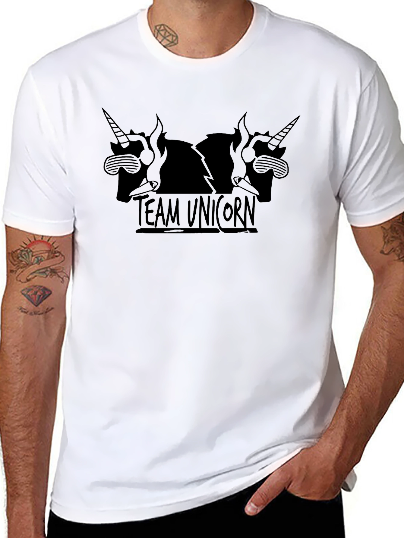 Team Unicorn Graphic T-Shirt - Black