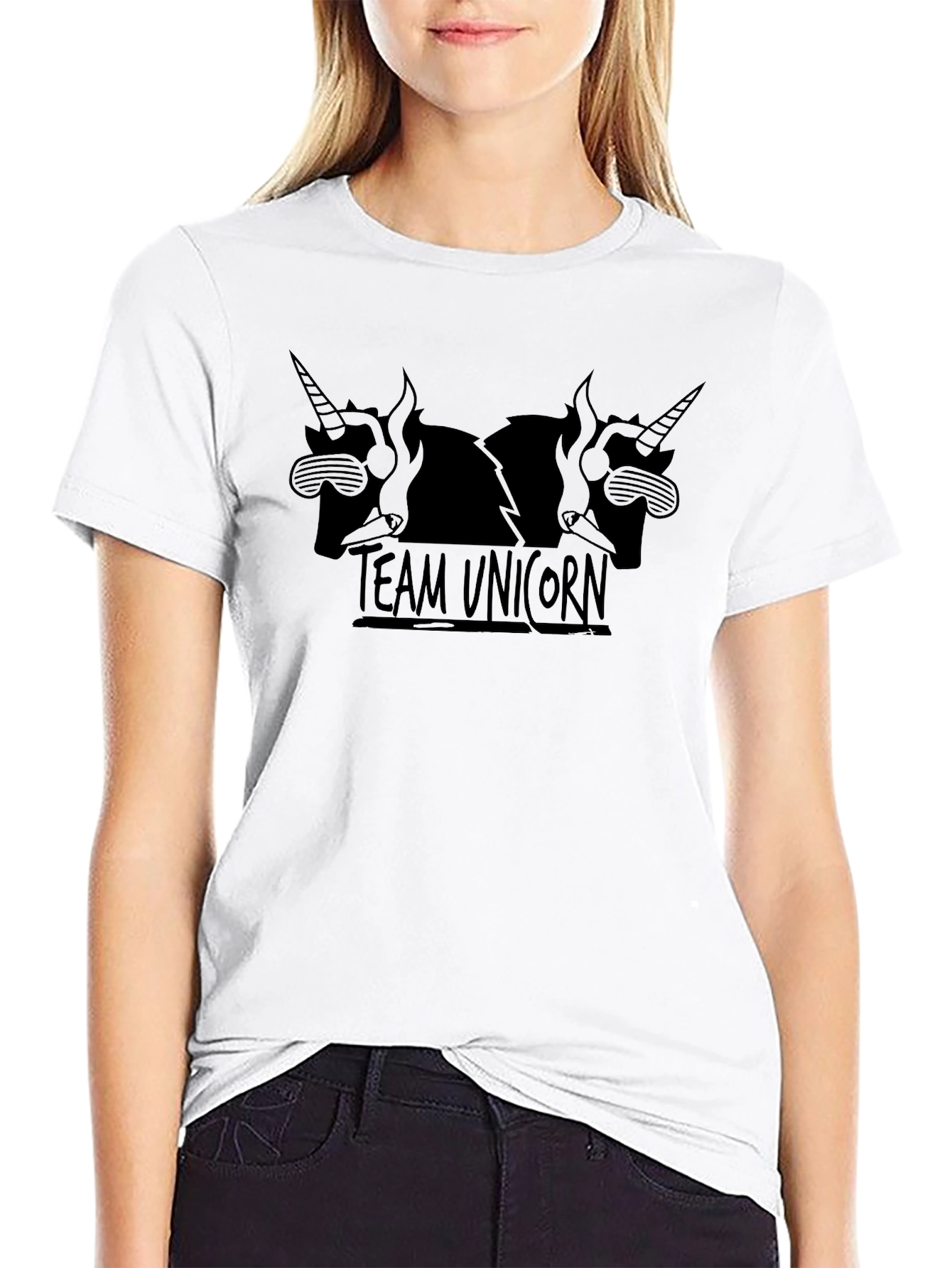 Team Unicorn Graphic T-Shirt - Black