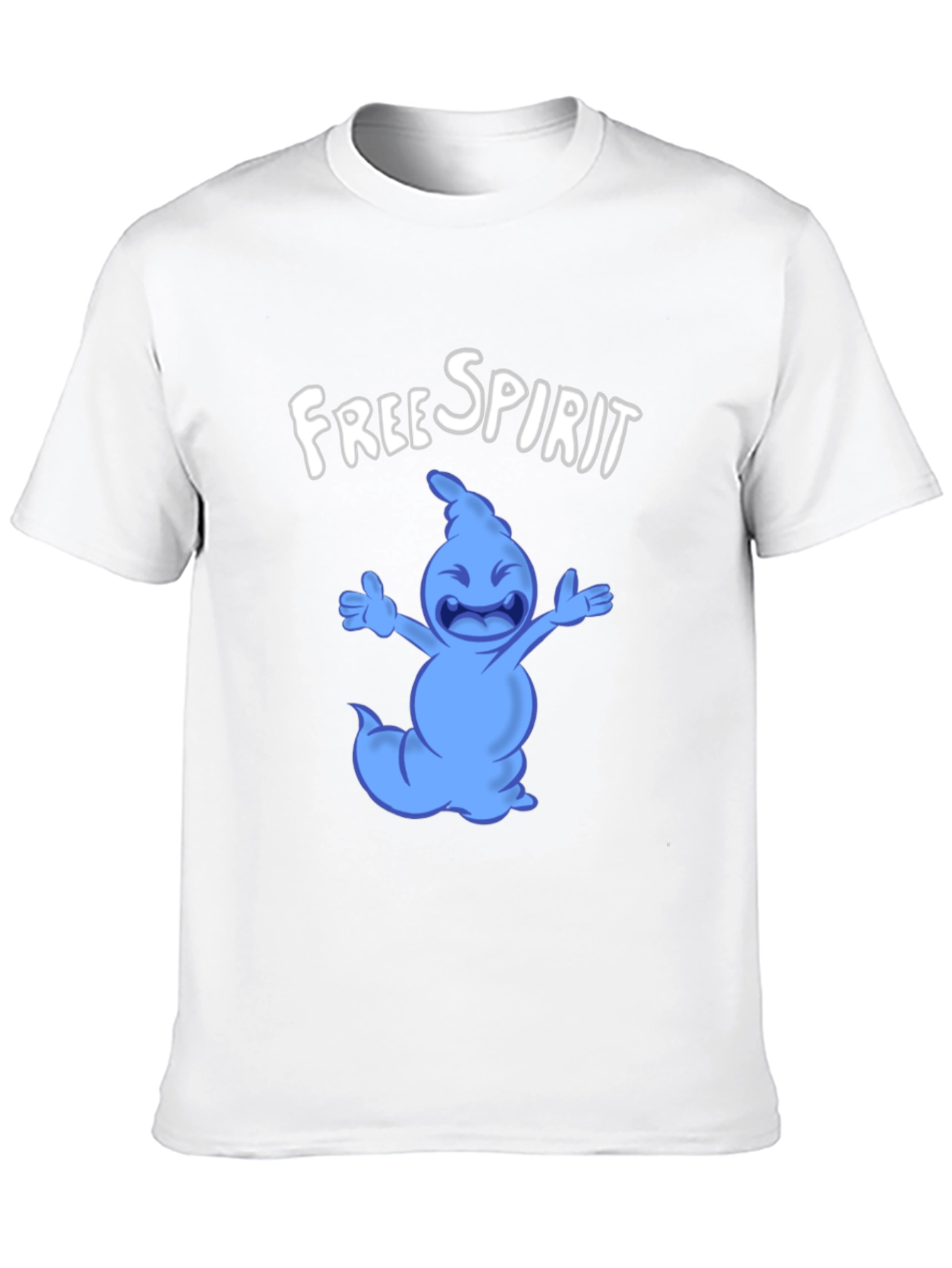 Free Spirit Cartoon Character Black T-Shirt