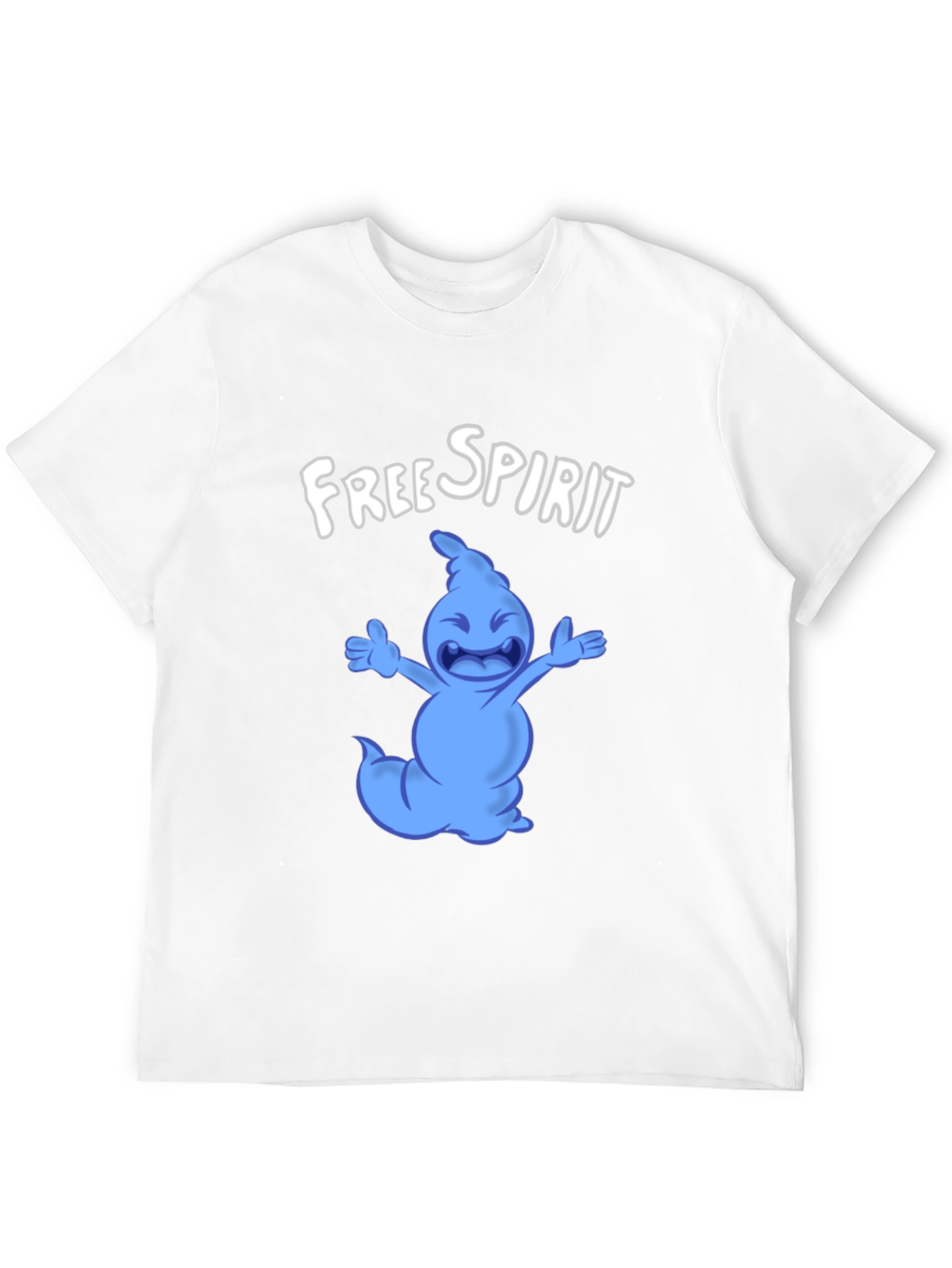 Free Spirit Cartoon Character Black T-Shirt