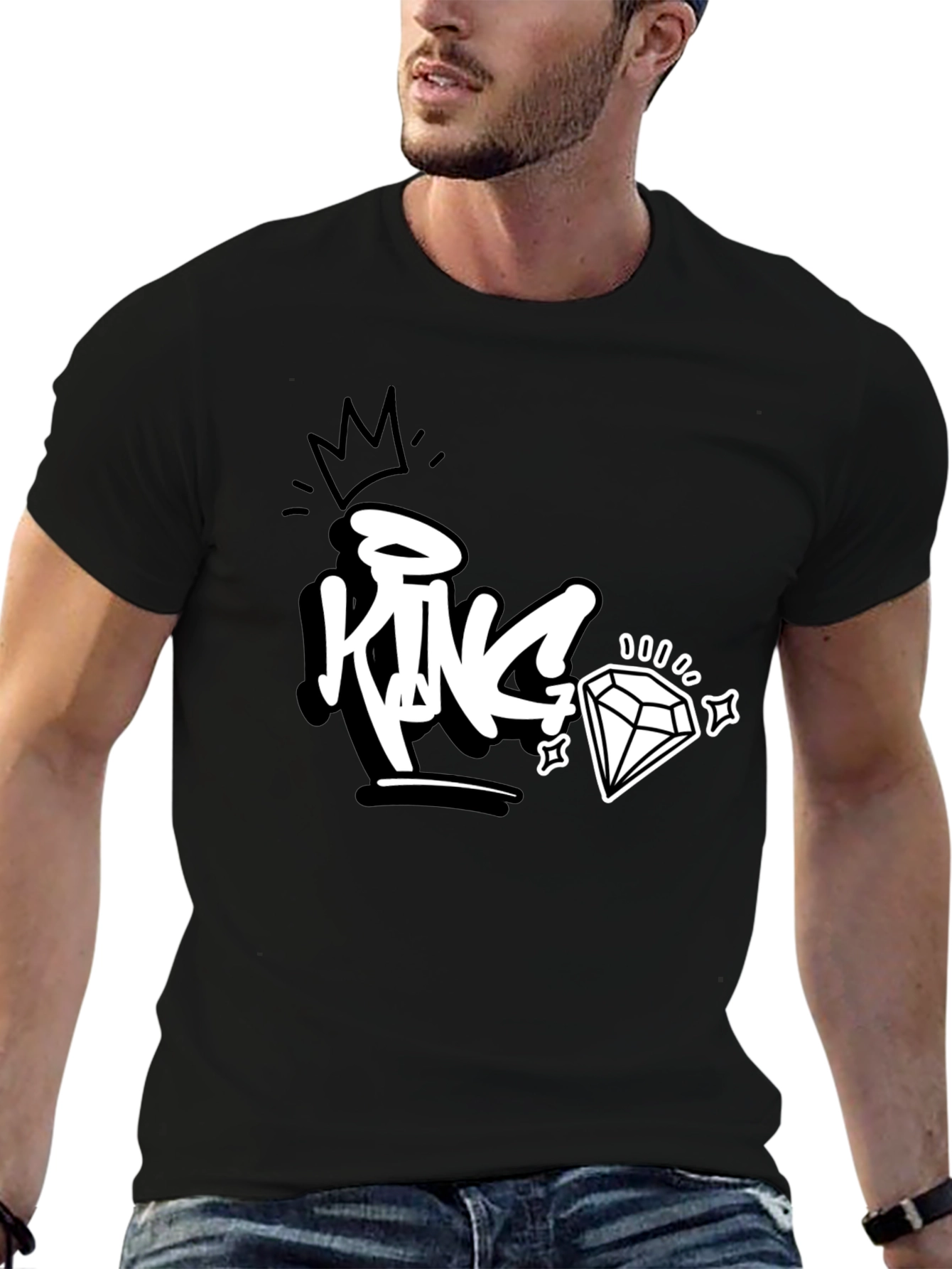 King Diamond Graphic Tee - Black Cotton T-Shirt